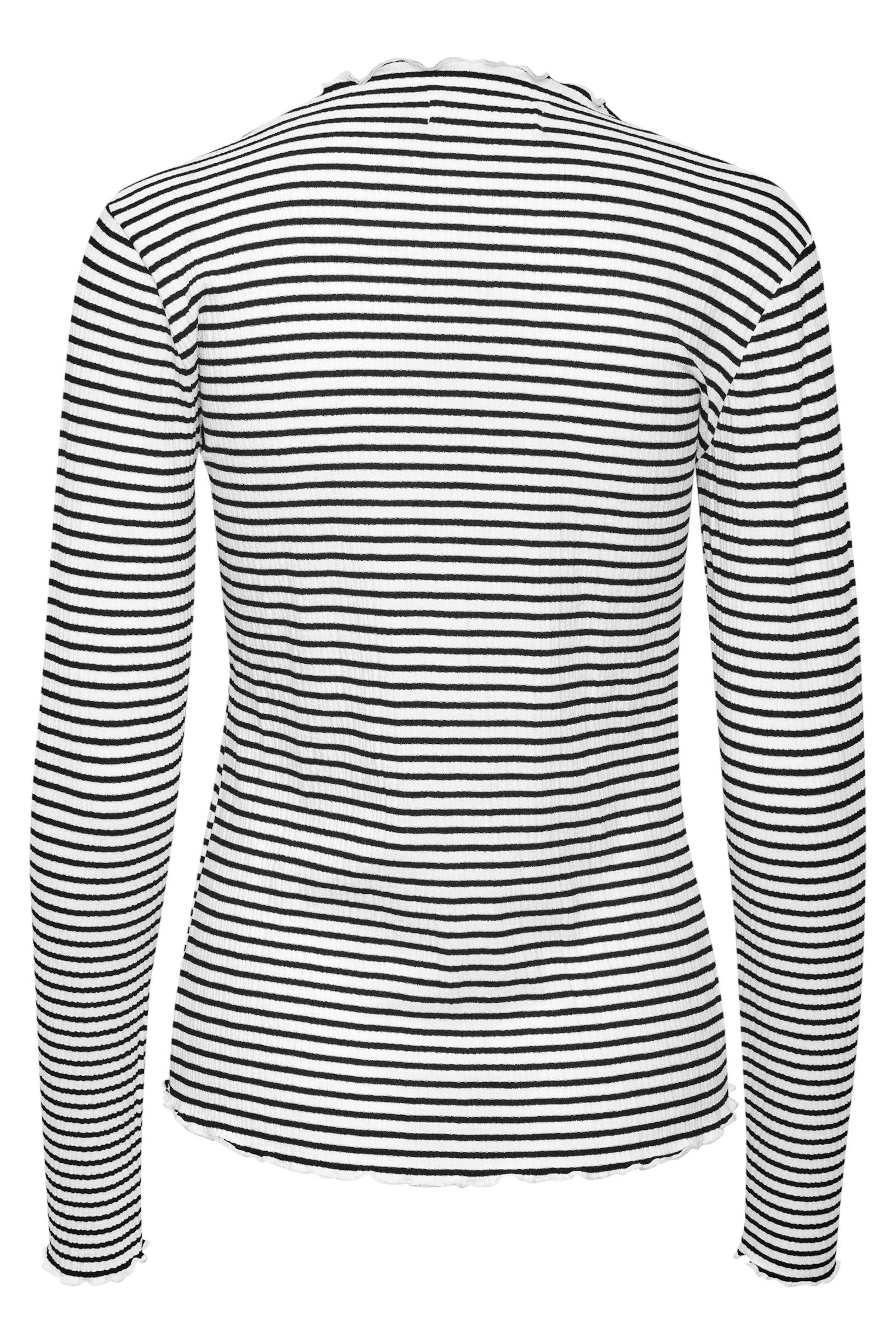 Karen by Simonsen Candace Top - White with Fine Black Stripe
