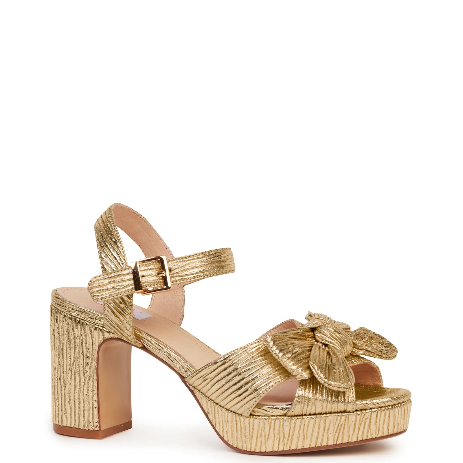 Kathryn Wilson Zsa Zsa Heel - Gold Pleats