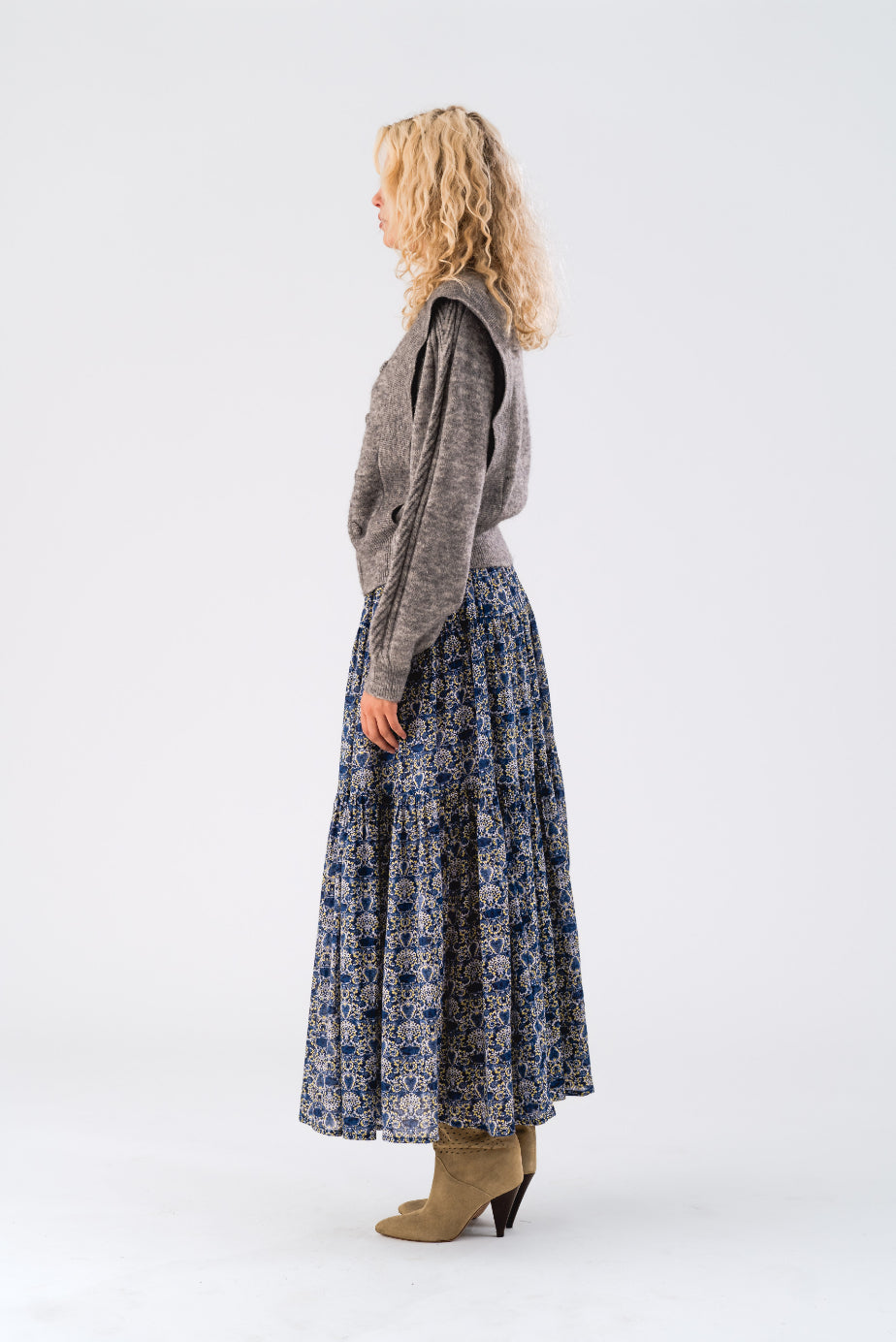 Lollys Laundry Sunset Maxi Skirt - Blue Print