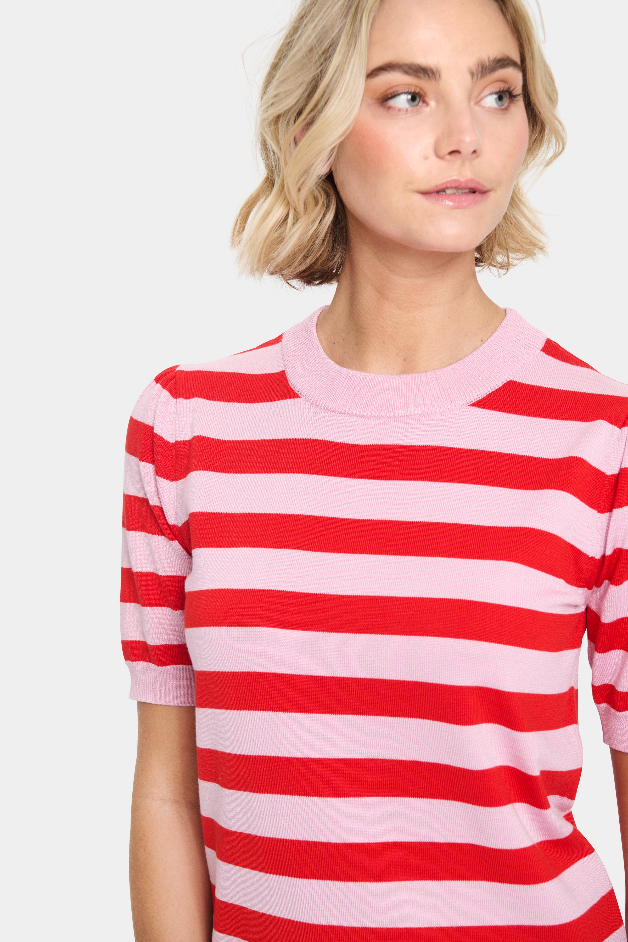 Mila Top – Pink & Red Stripe