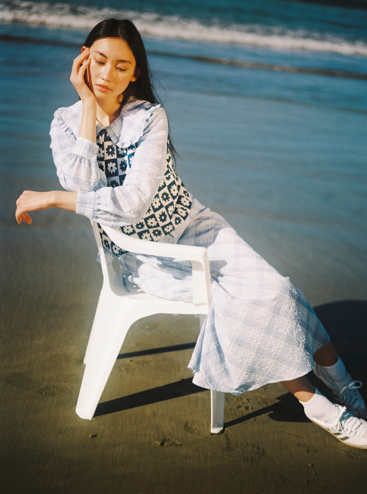 Balance Dress - Pale Blue Check