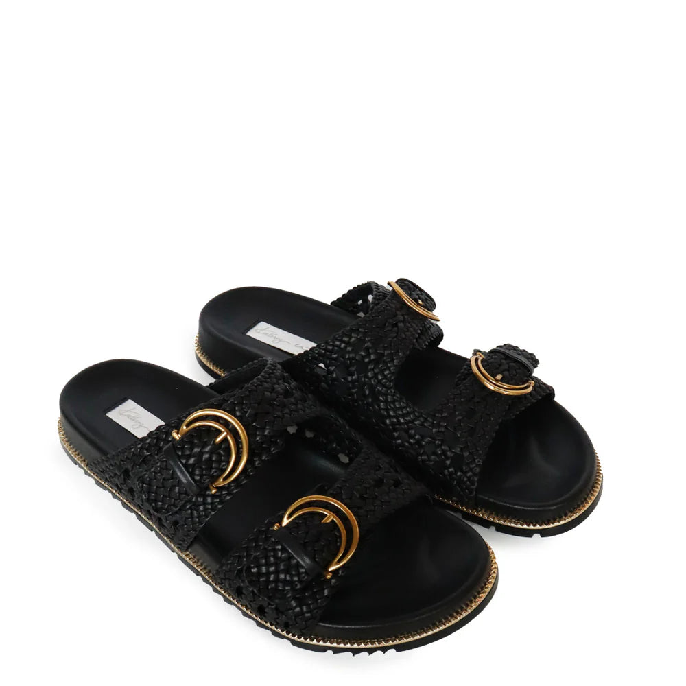 Kathryn Wilson Holly Slide - Black Woven
