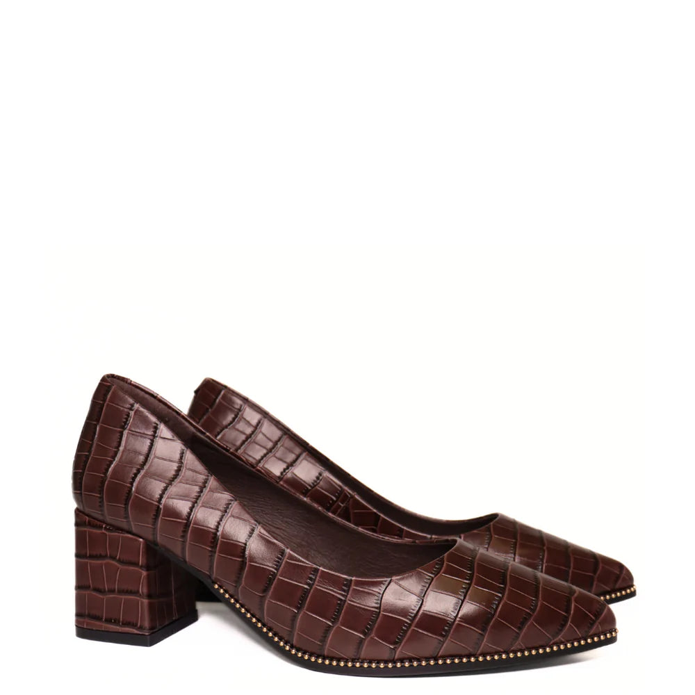 Frana Heel - Chocolate Croc