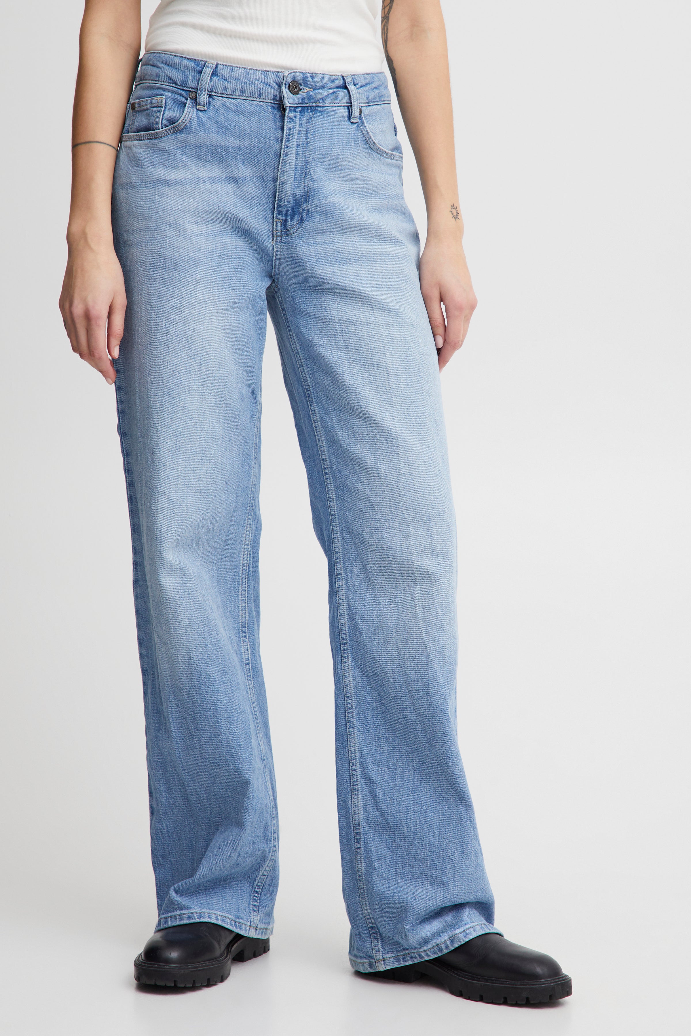 Pulz Vega Jeans Ultra Highwaist Wide Leg - Light Blue