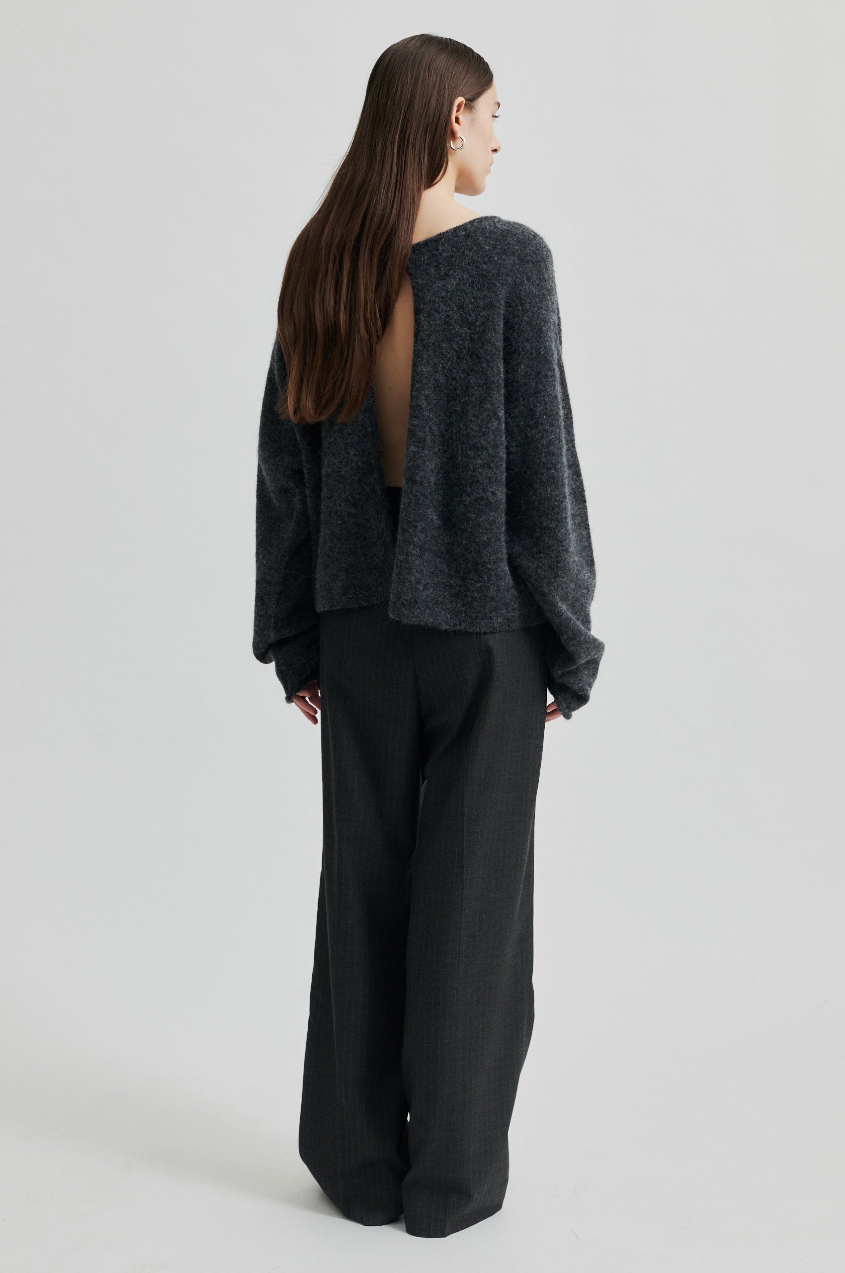 Second Female Aina Knit Cardigan - Dark Grey