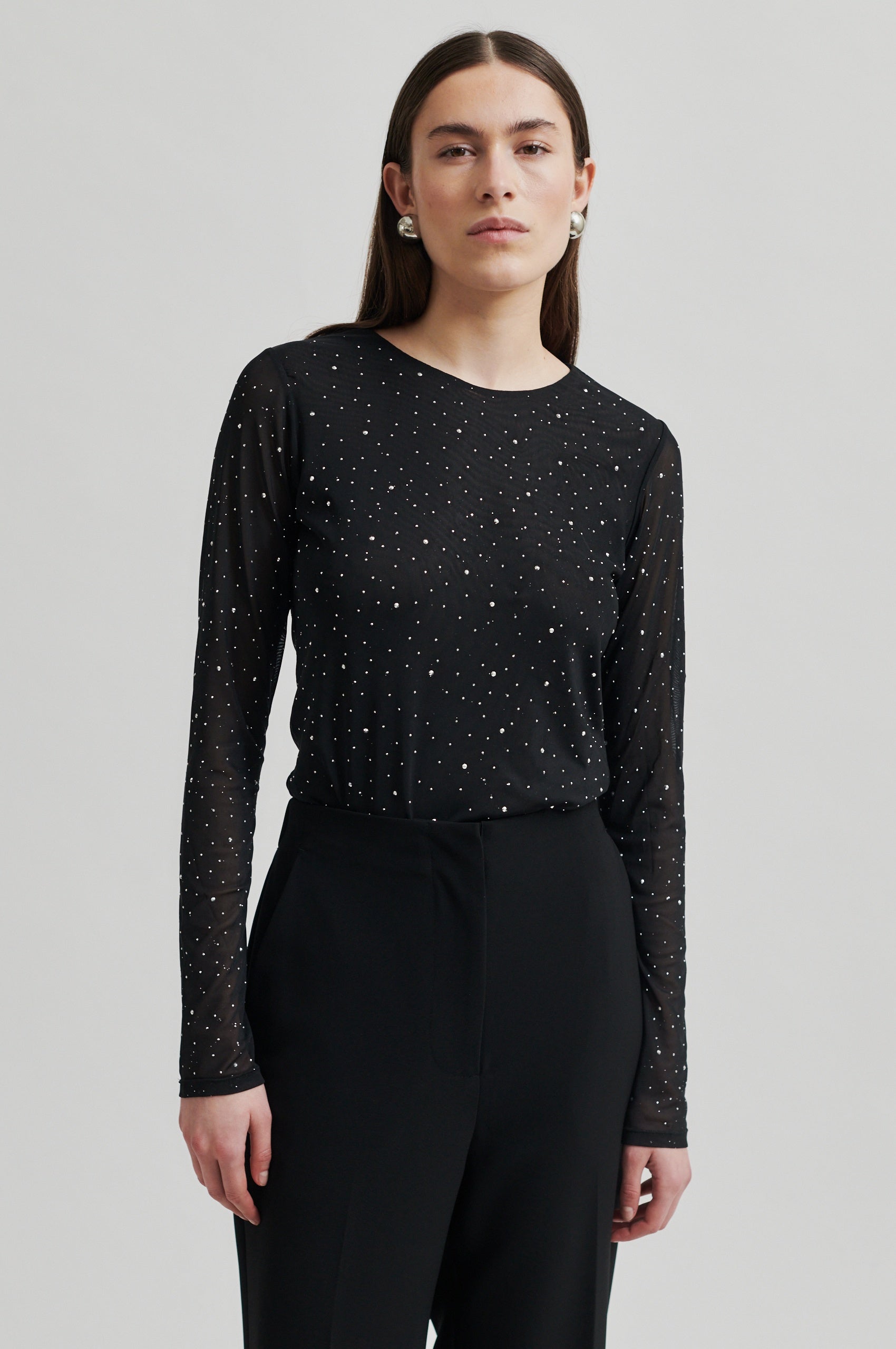 Second Female Edgy O-Neck Mesh Tee