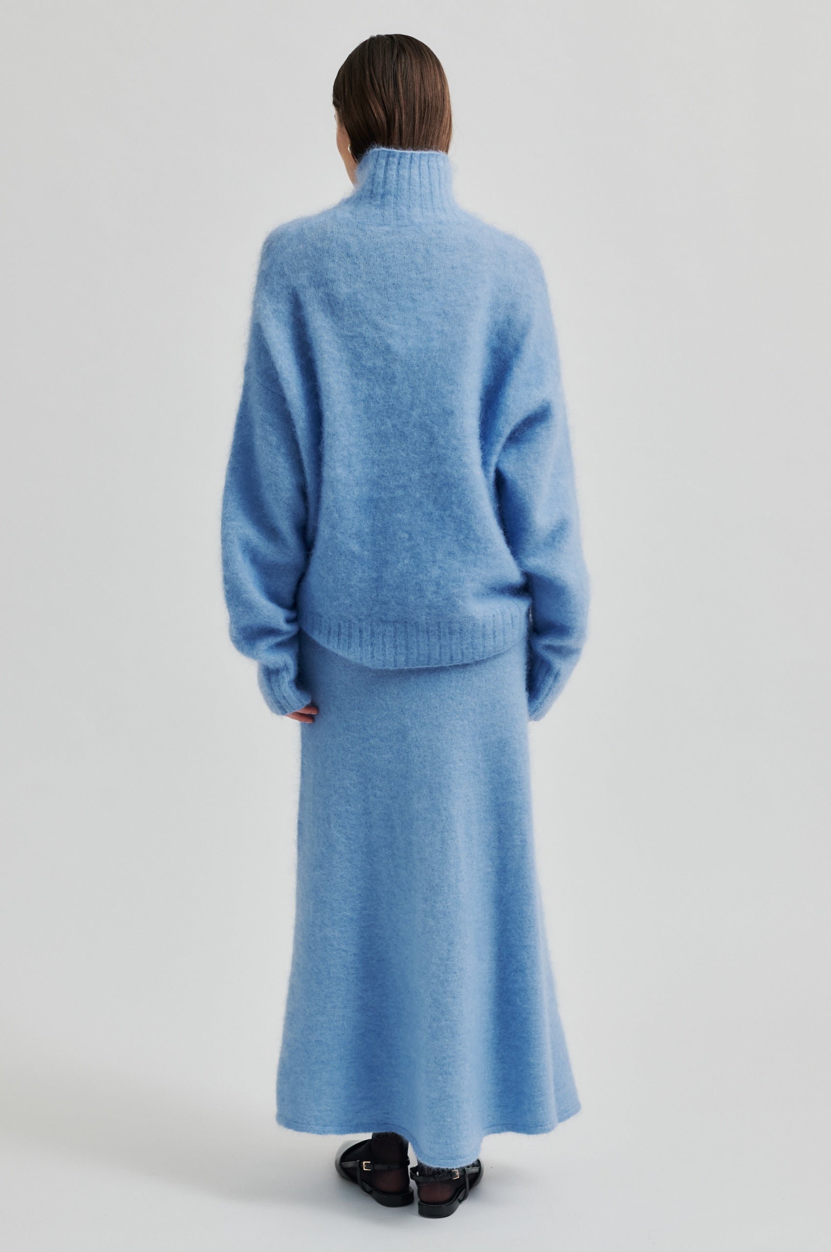 Second Female Ina Knit T-Neck Jersey - Vista Blue