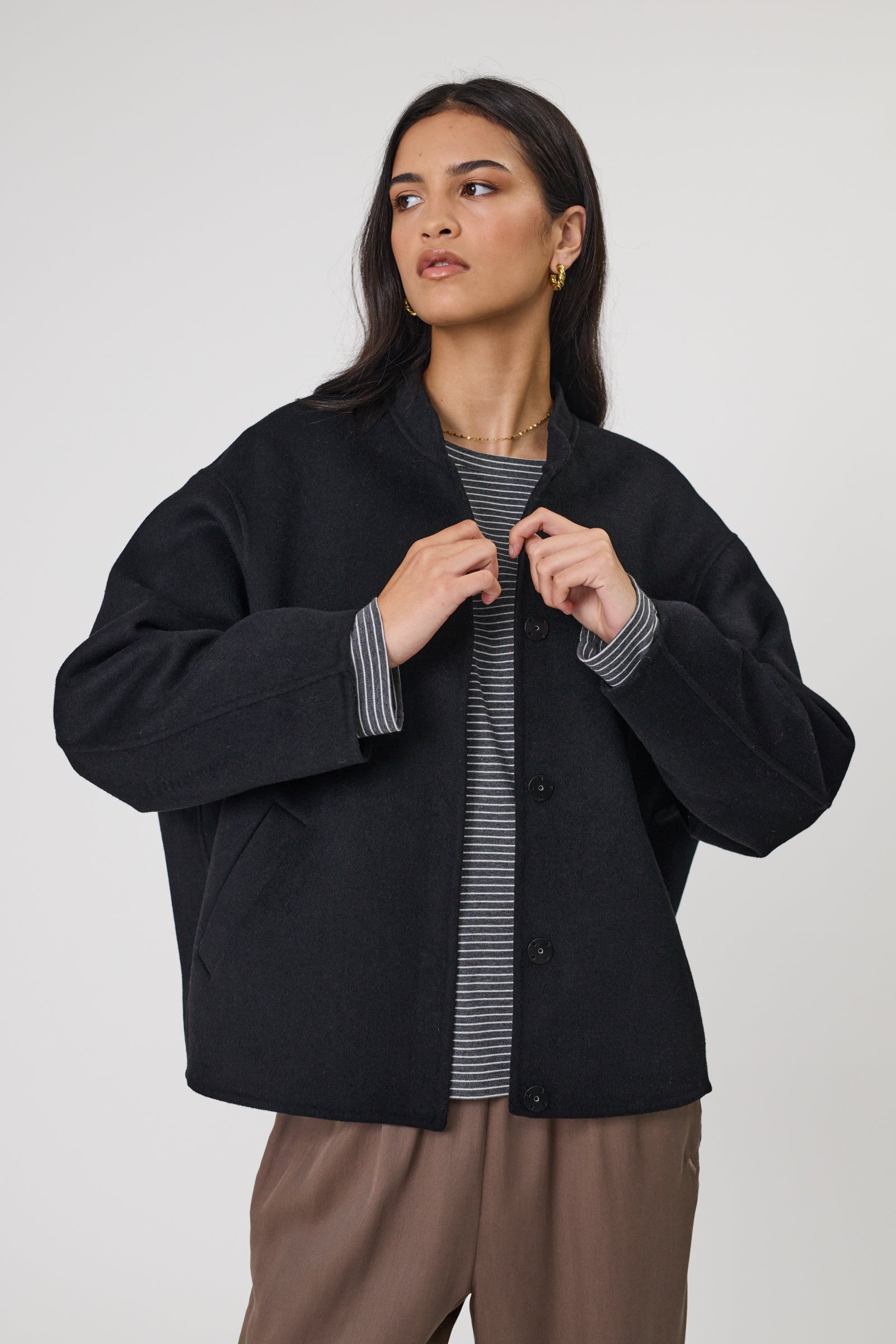 Marlow Annex Wool Bomber - Black