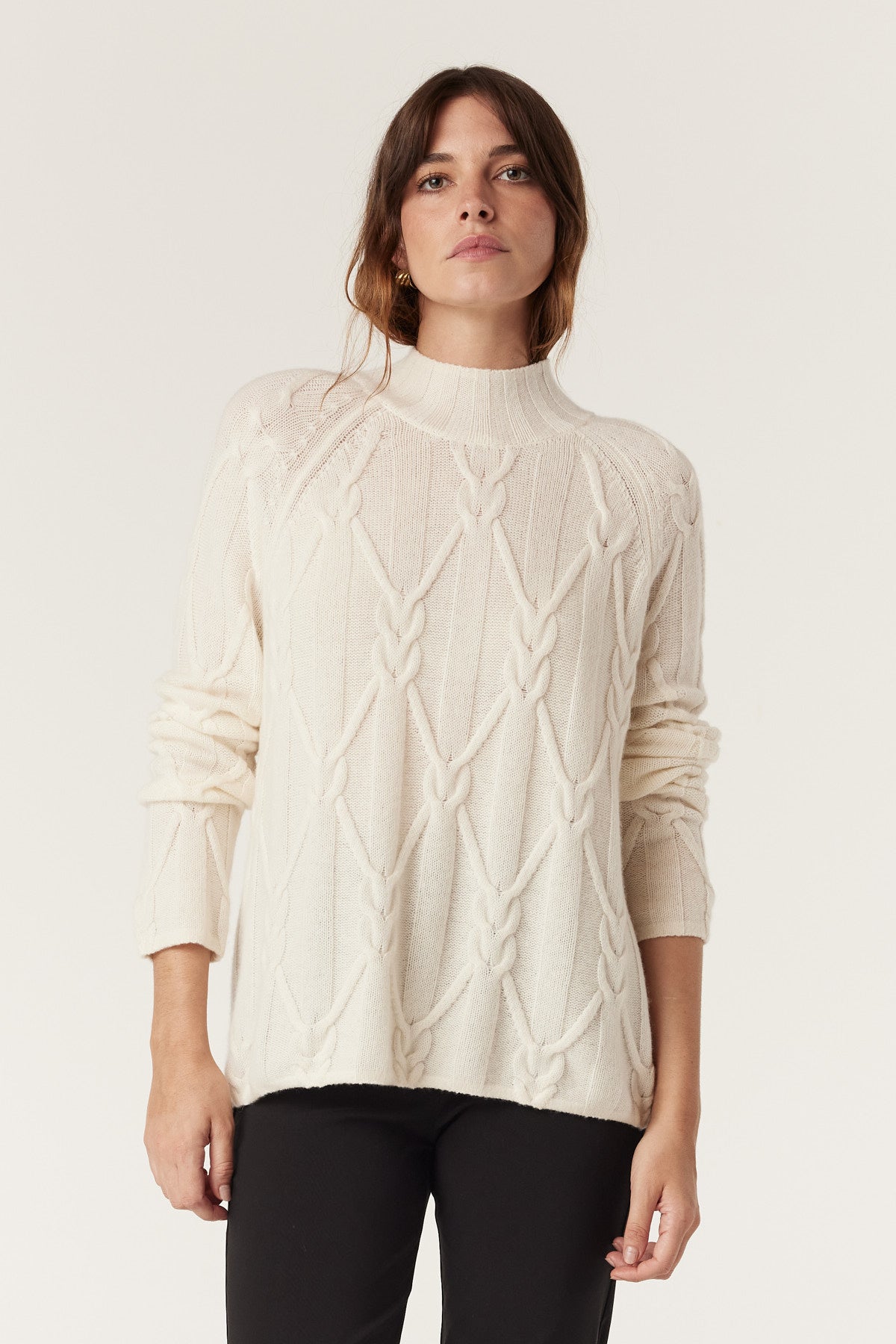 Cable Cashwool Cable Jumper - Milk