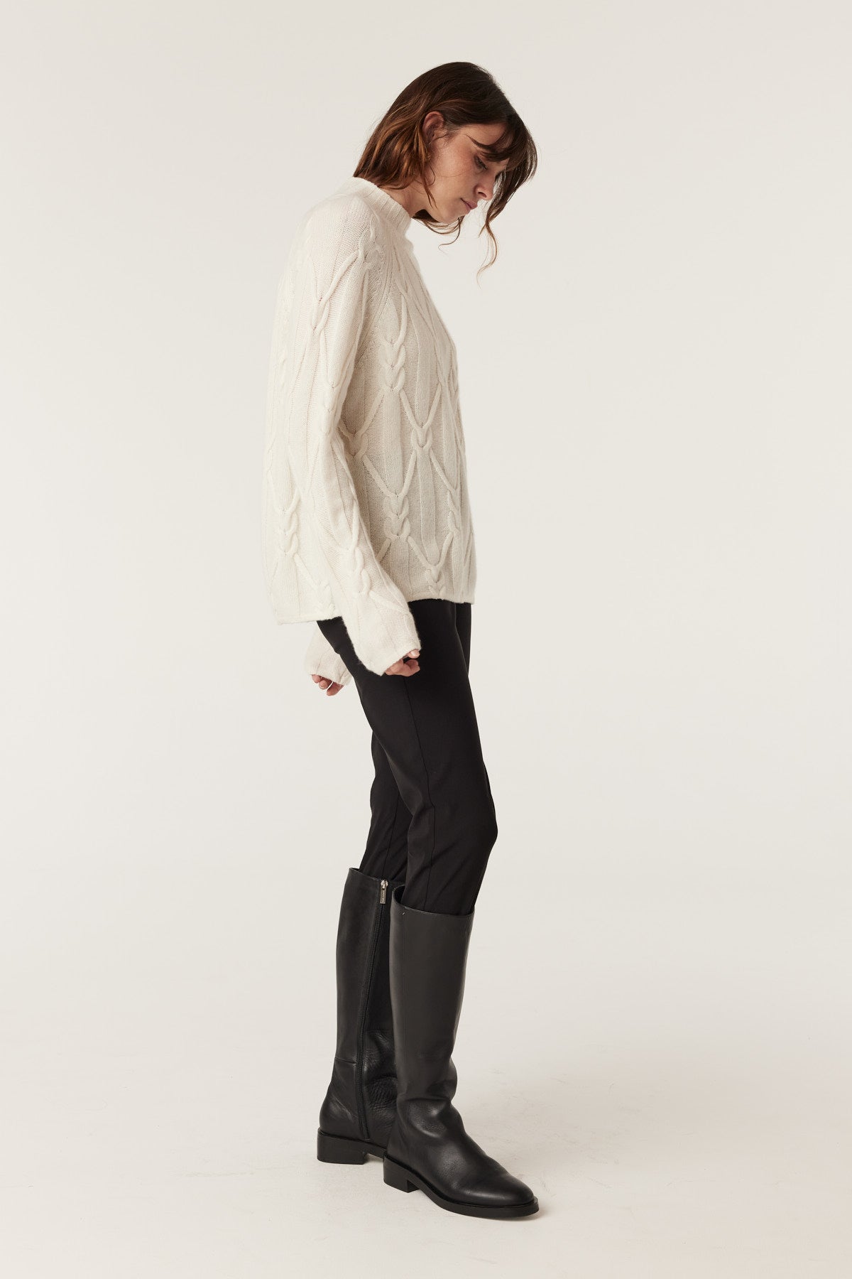 Cable Cashwool Cable Jumper - Milk