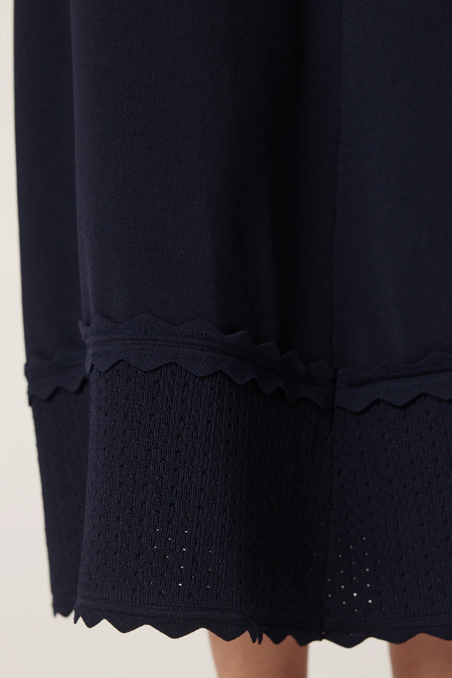 Cable Melbourne Villa Knit Crepe Skirt - Navy