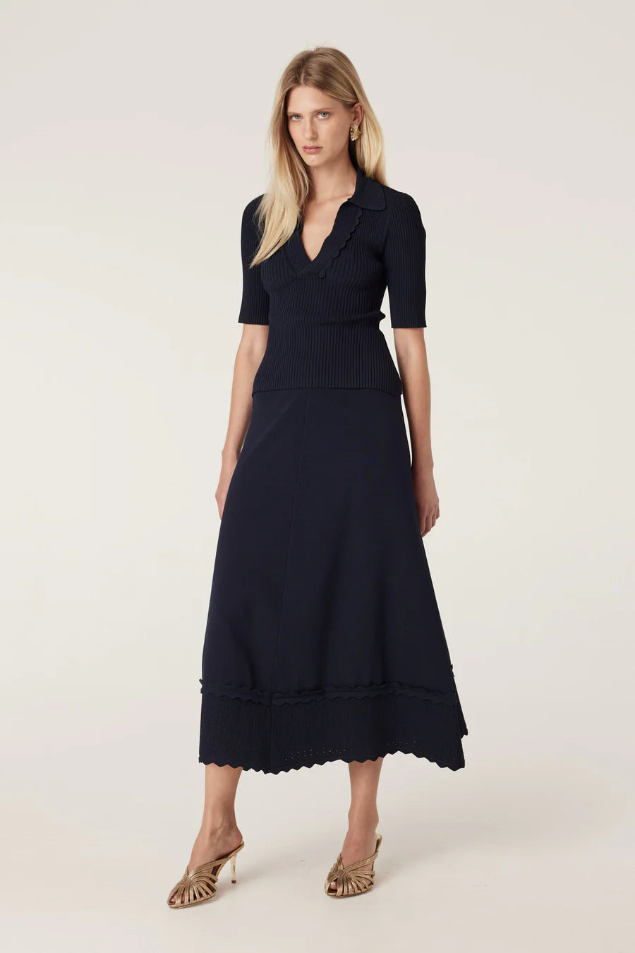 Cable Melbourne Muse Dress - Navy Spot