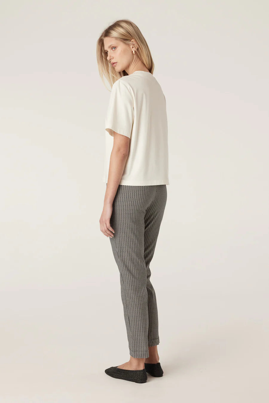 Cable Pima Lantern Sleeve Top - Cream