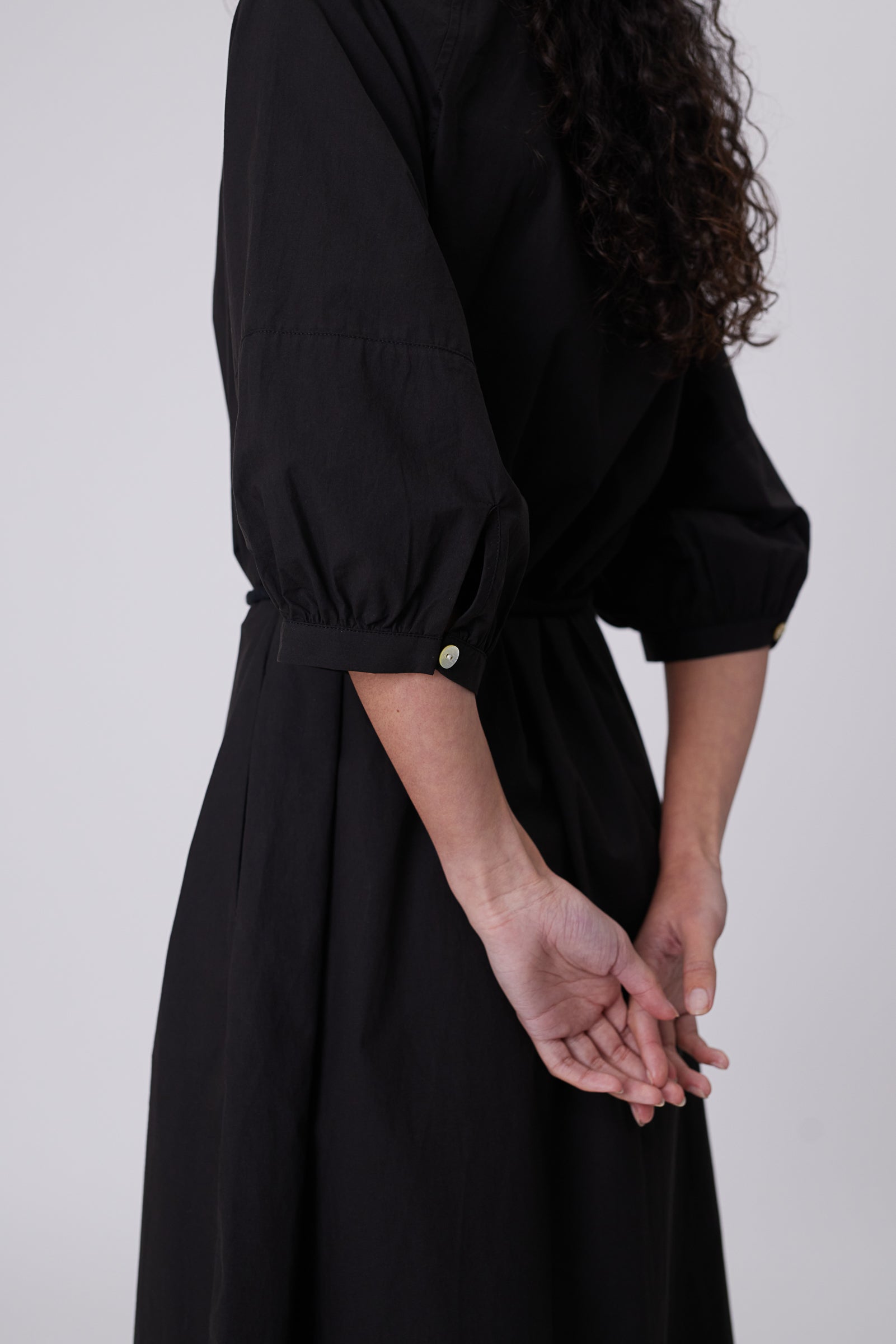 Cascade Shirt Dress - Black
