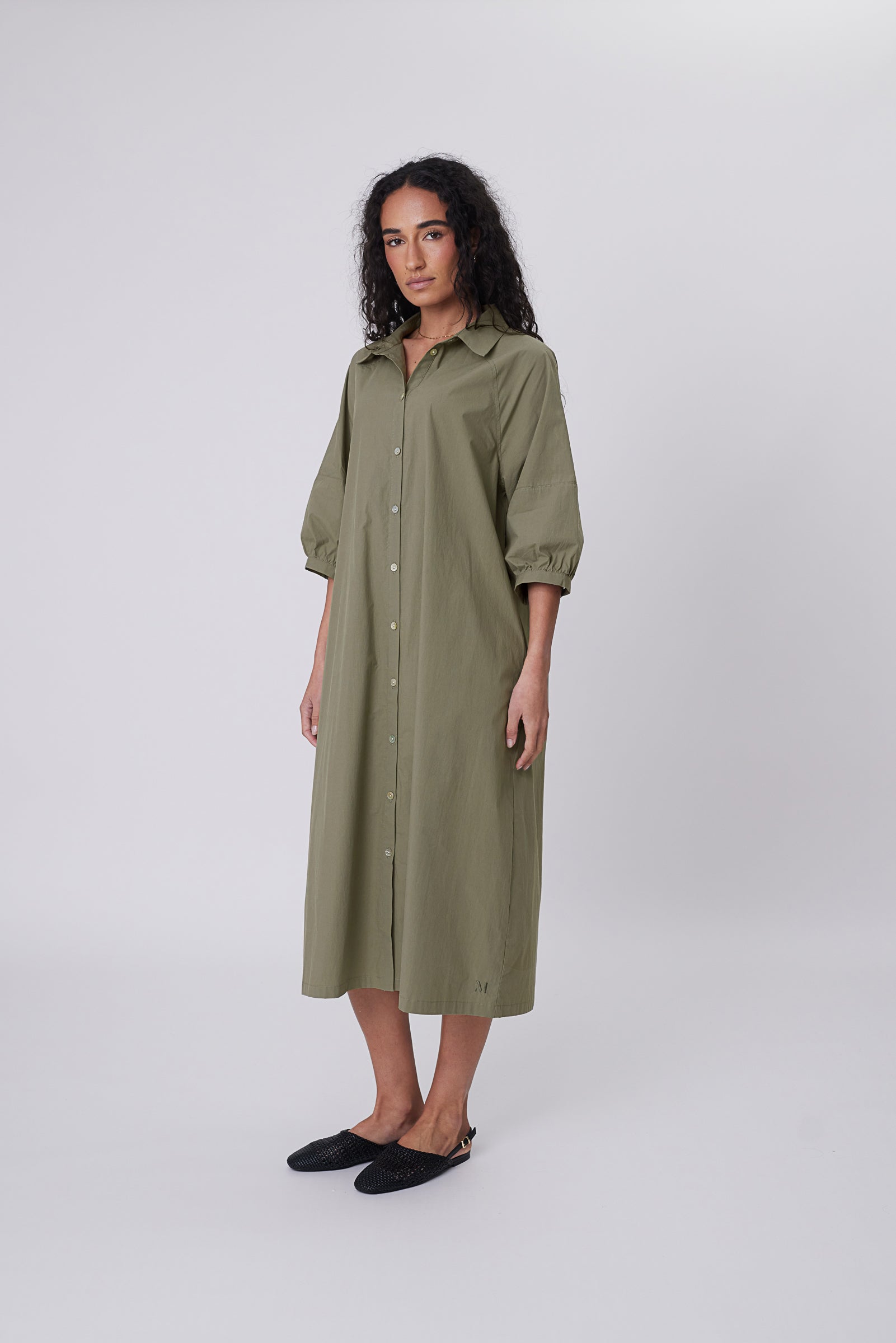 Cascade Shirt Dress - Laurel