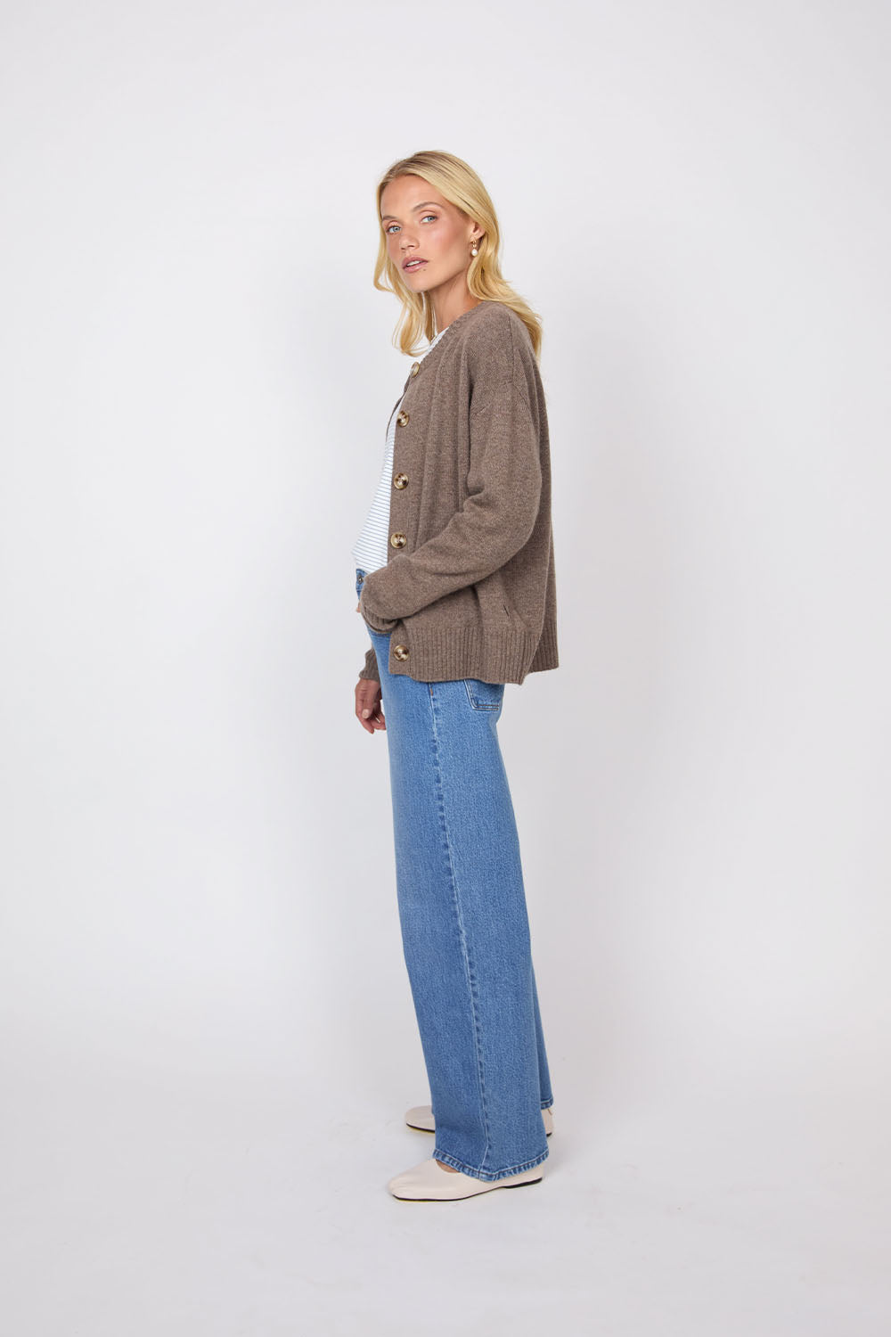 Marlow Luxe Cashmere Cardigan - Hazelnut