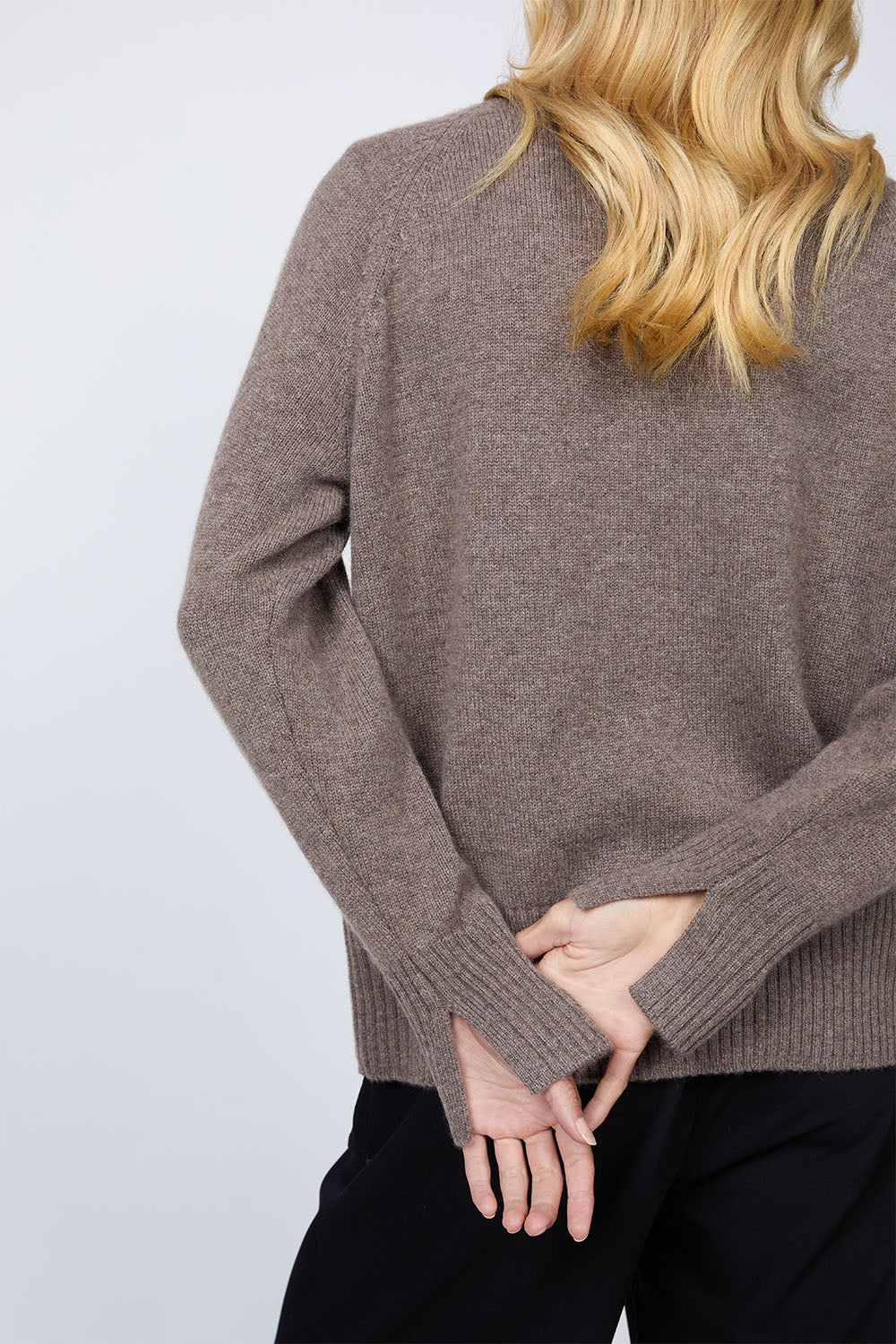 Marlow Cashmere Funnel Neck - Hazlenut