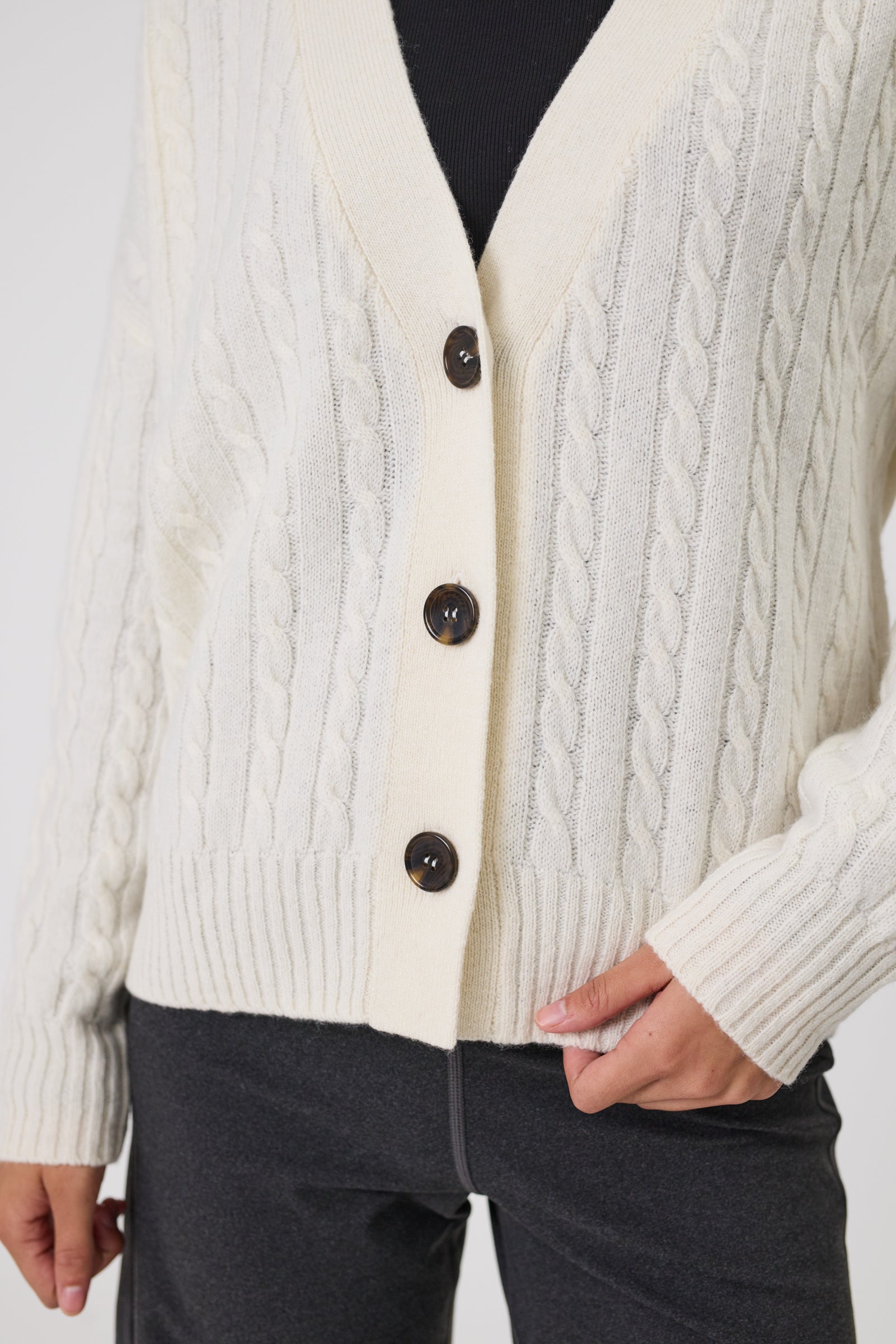 Marlow Copenhagen Cable Knit Cardigan - Ecru