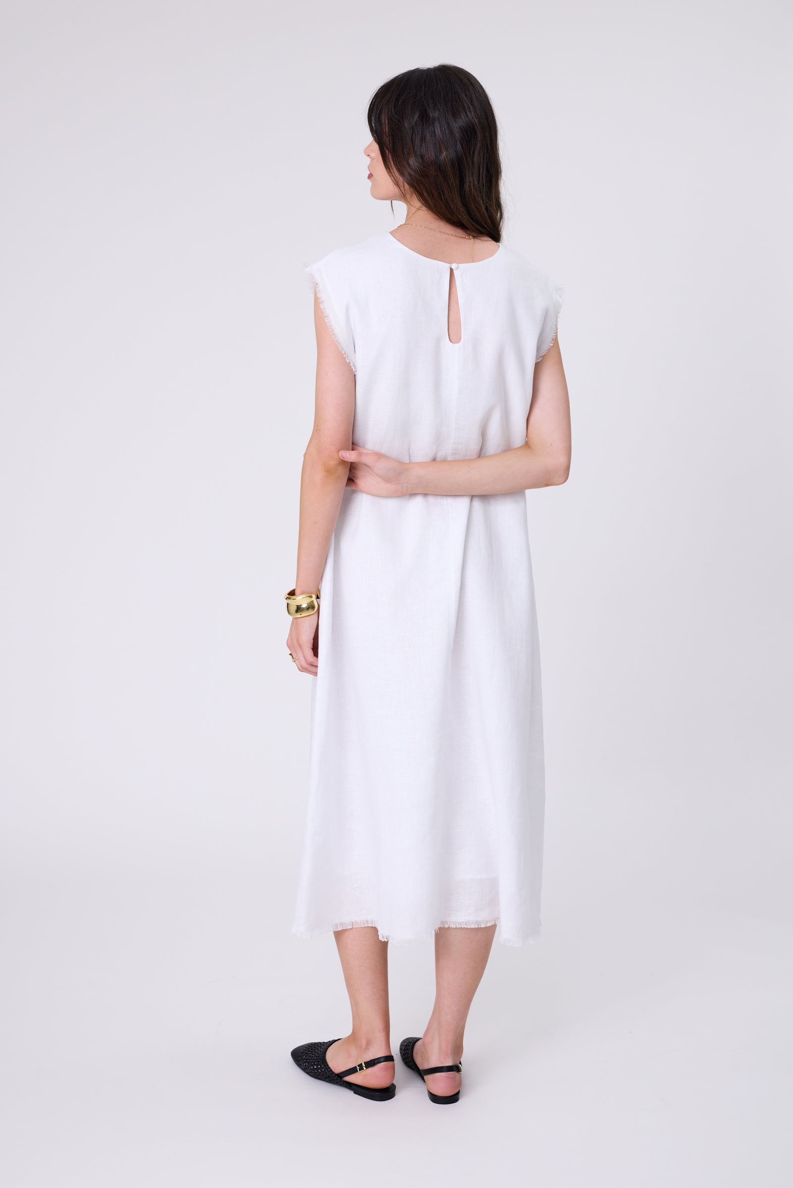 Costa Linen Dress - White