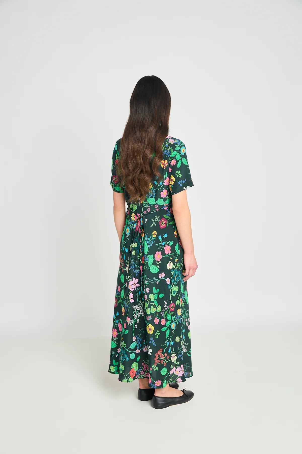 Madeleine Dress - Deep Green Floral