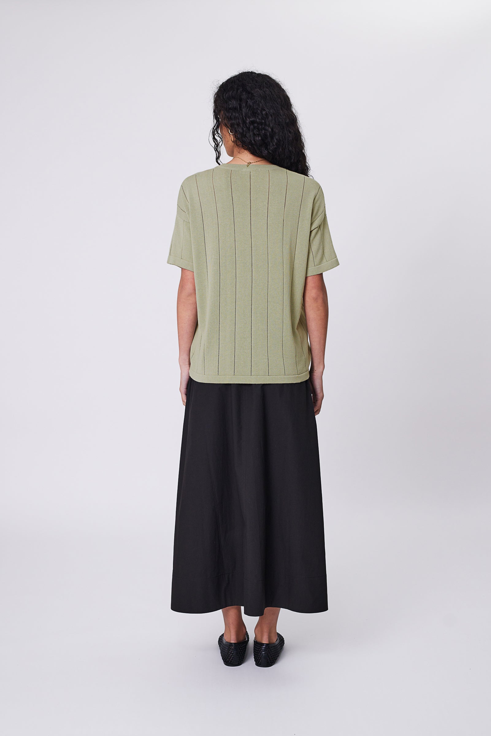 Marlow Ember Knit Tee - Celery