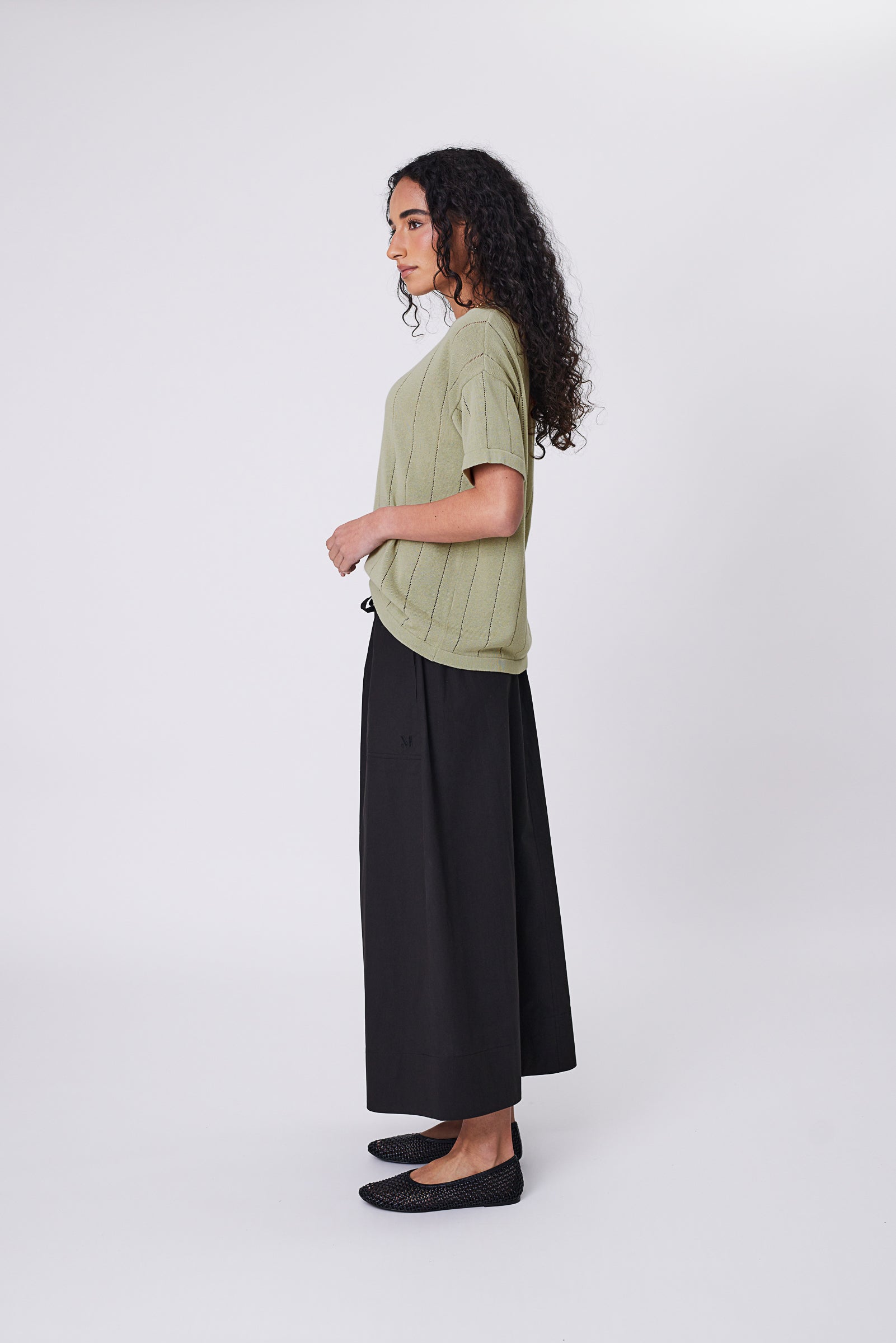 Marlow Ember Knit Tee - Celery