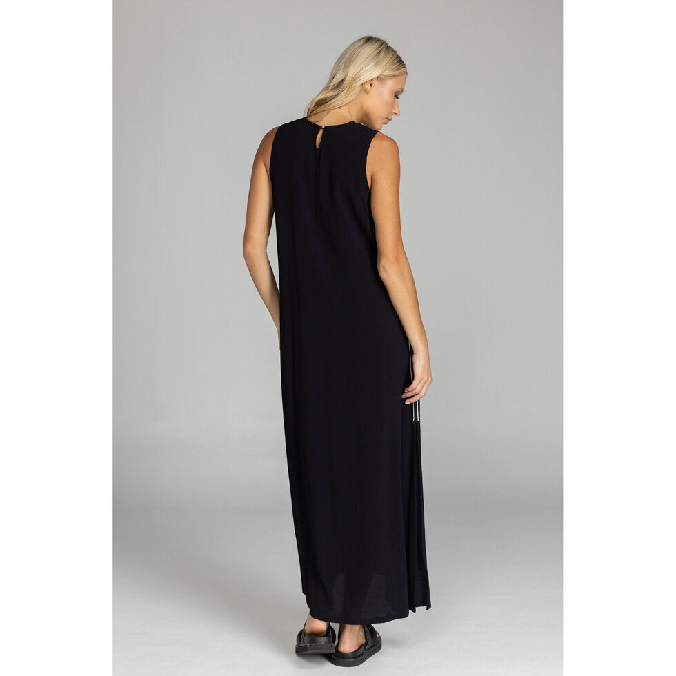 Embraced as One Dress - Black with White Stripe