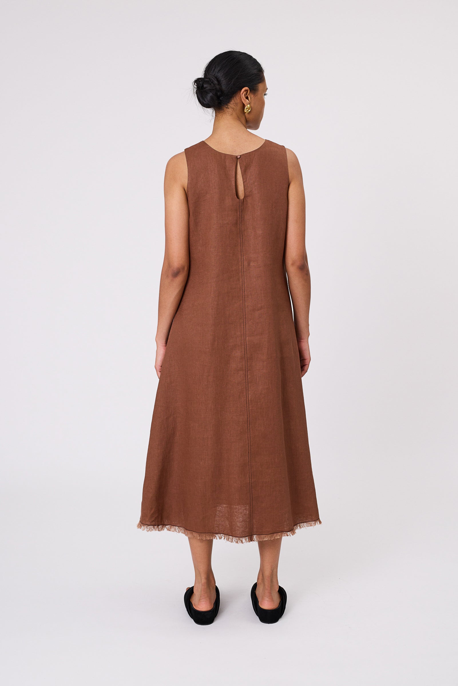 Marlow Florence Linen Dress - Burnt Umber
