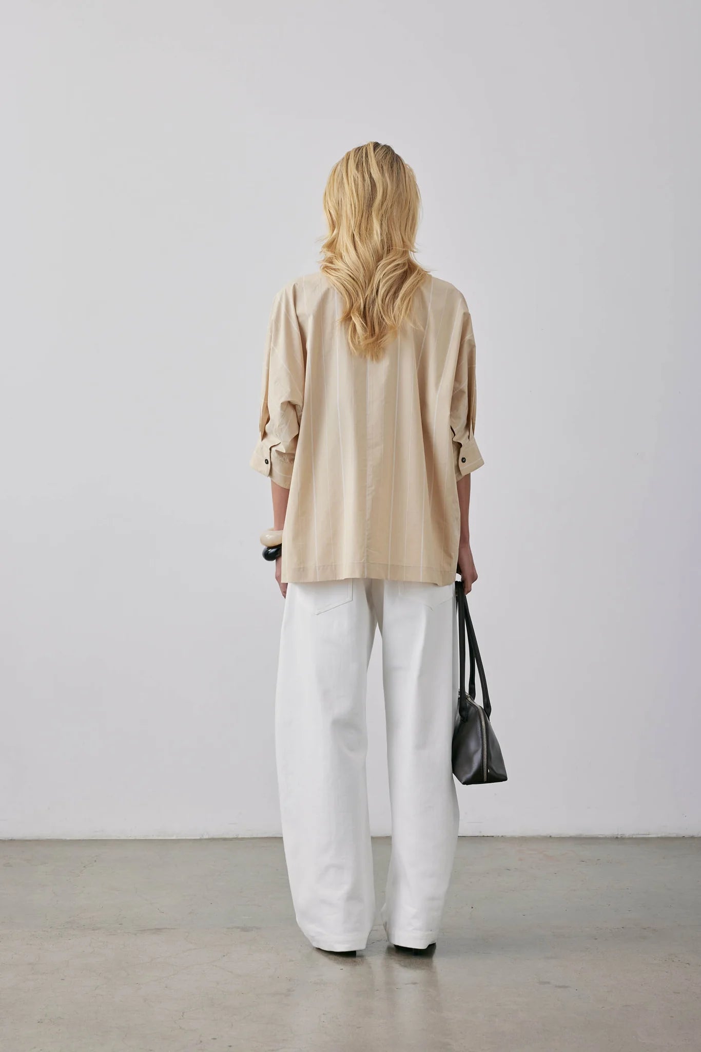 Sorin Top - Hay with Parchment Stripe