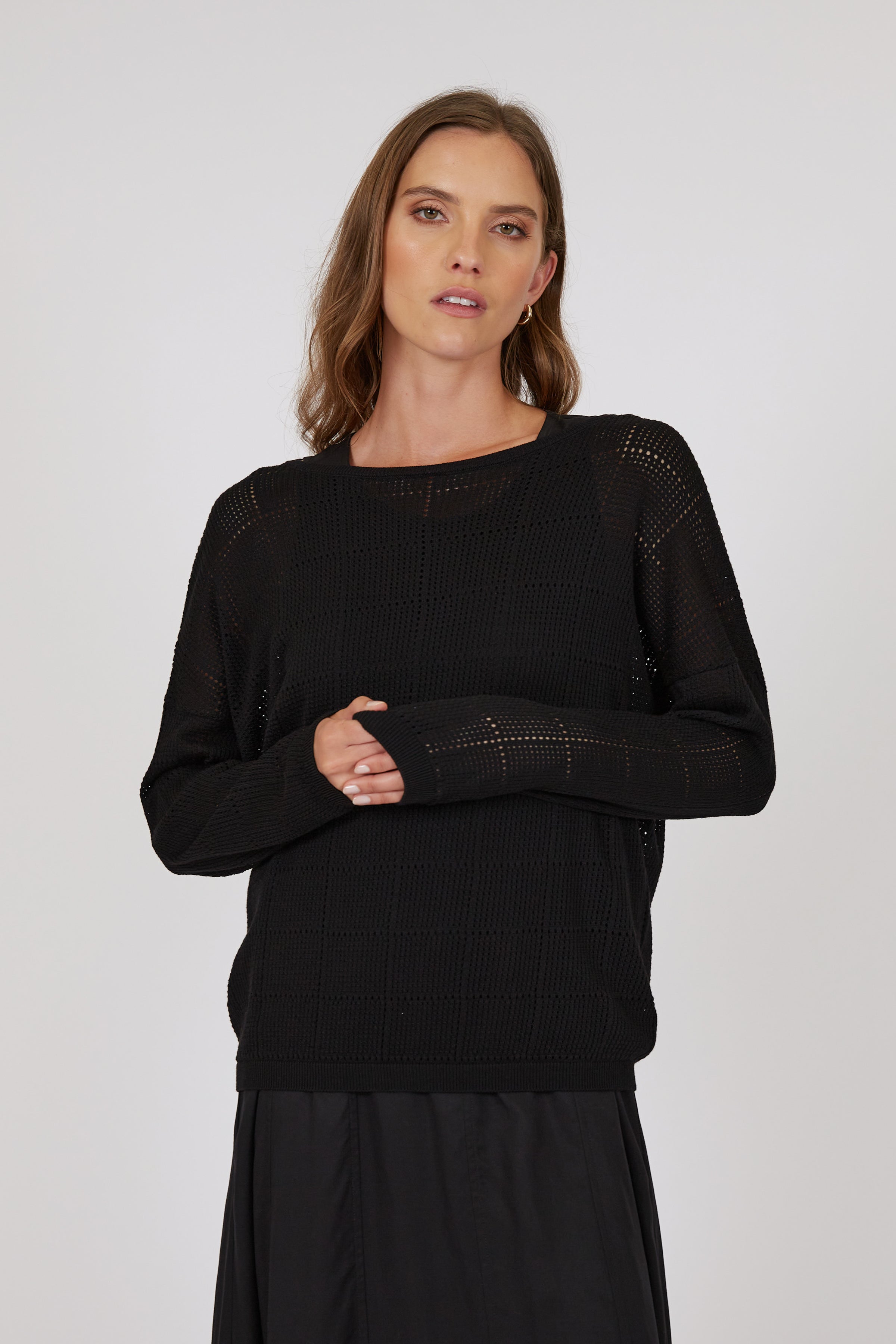 Halo Knit Long Sleeve - Black
