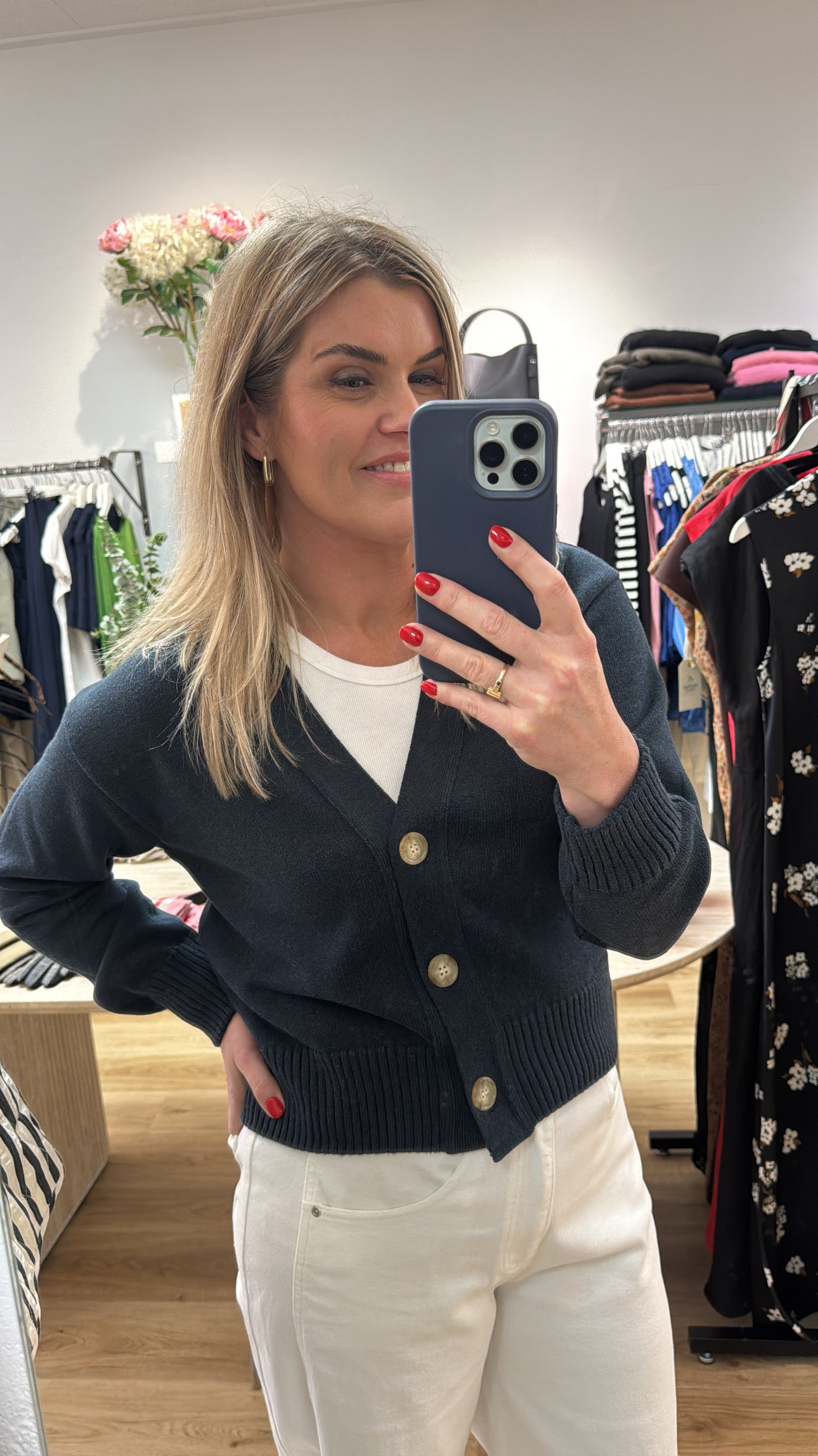 Contrast Cardi - Ink