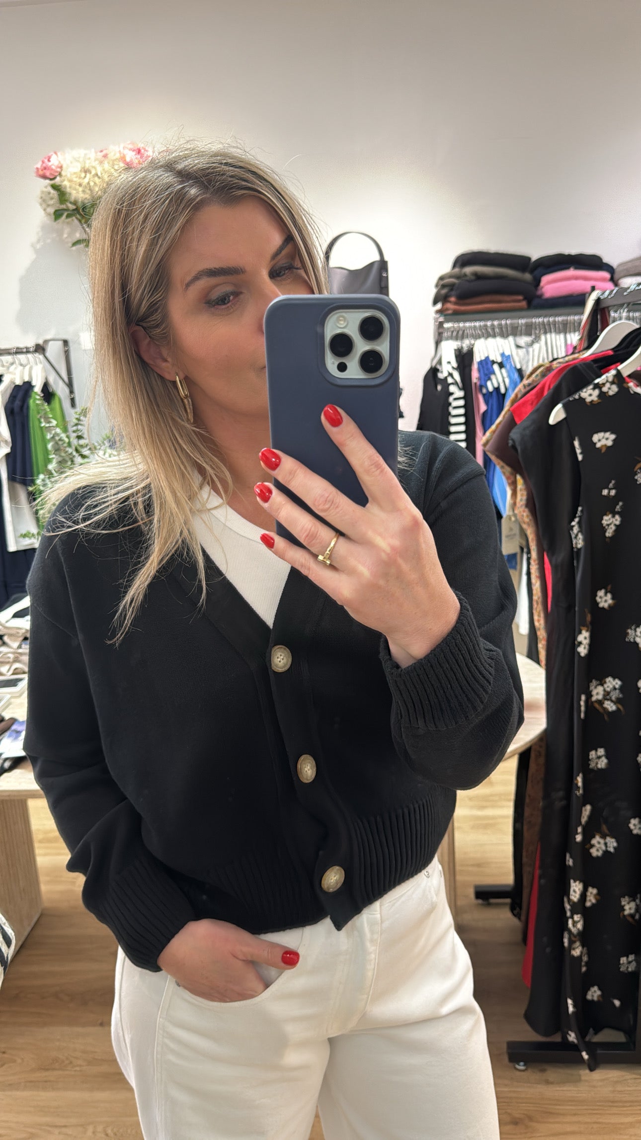 Contrast Cardi - Black