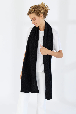 Mia Fratino Pure Cashmere Scarf - Jet Black