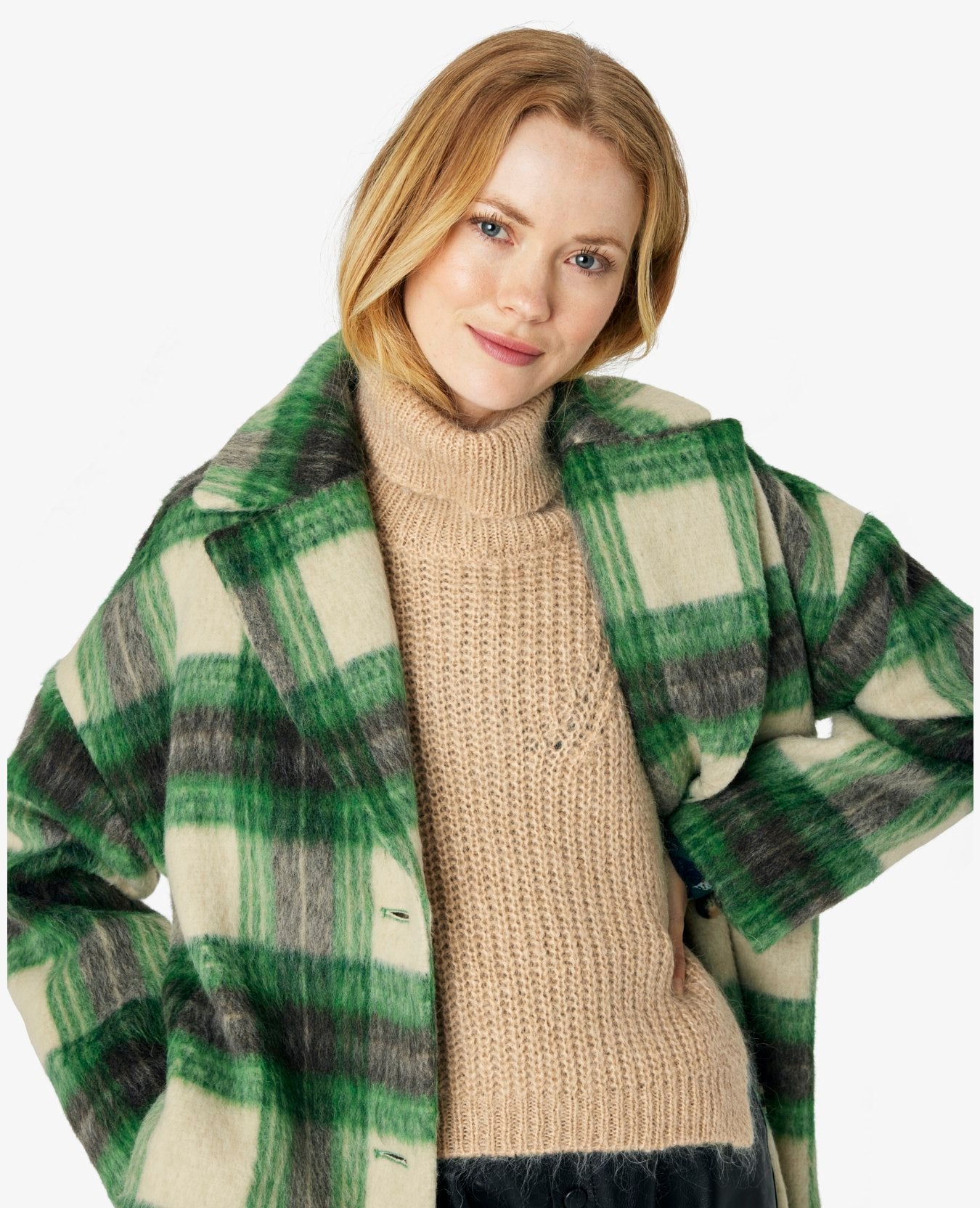 Noa Noa Fry Pattern Coat - Green