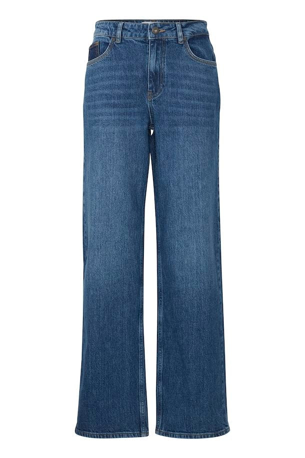 Pulz Vega Jeans Ultra Highwaist Wide Leg - Medium Blue
