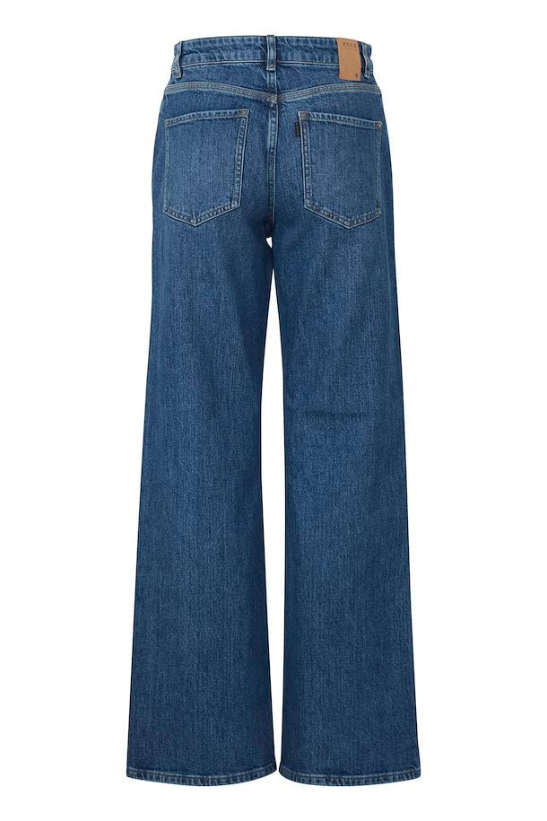 Pulz Vega Jeans Ultra Highwaist Wide Leg - Medium Blue