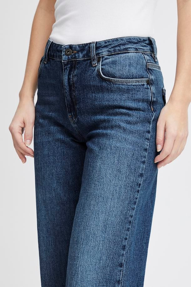 Pulz Vega Jeans Ultra Highwaist Wide Leg - Medium Blue