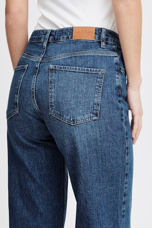Pulz Vega Jeans Ultra Highwaist Wide Leg - Medium Blue