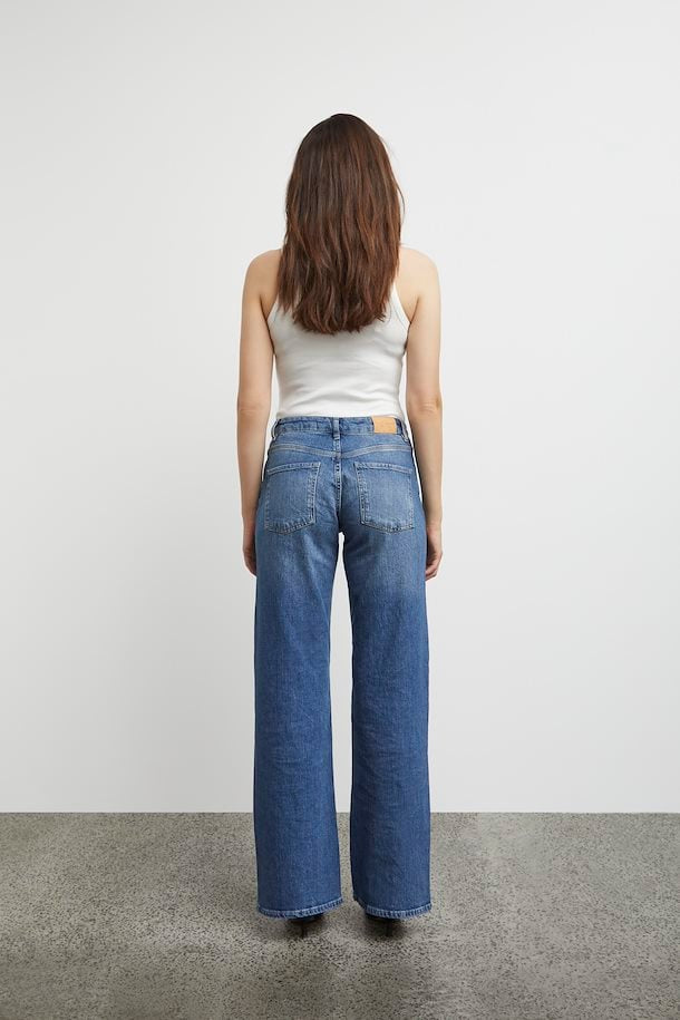 Pulz Vega Jeans Ultra Highwaist Wide Leg - Medium Blue