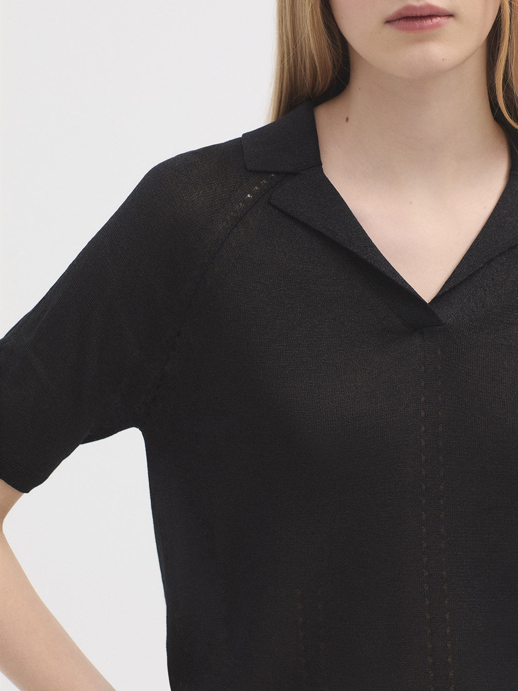 Nice Things Short Sleeve Polo – Black