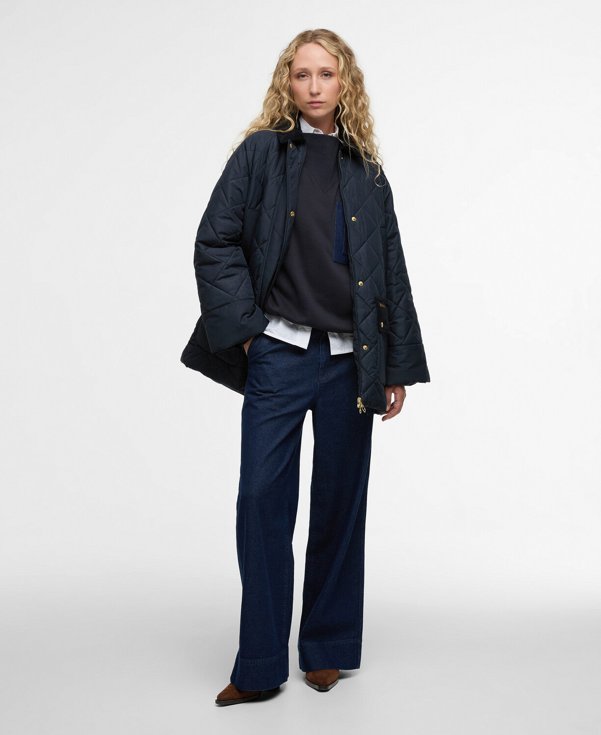 Aldburgh Quilted Jacket - Navy/ Dress Tartan