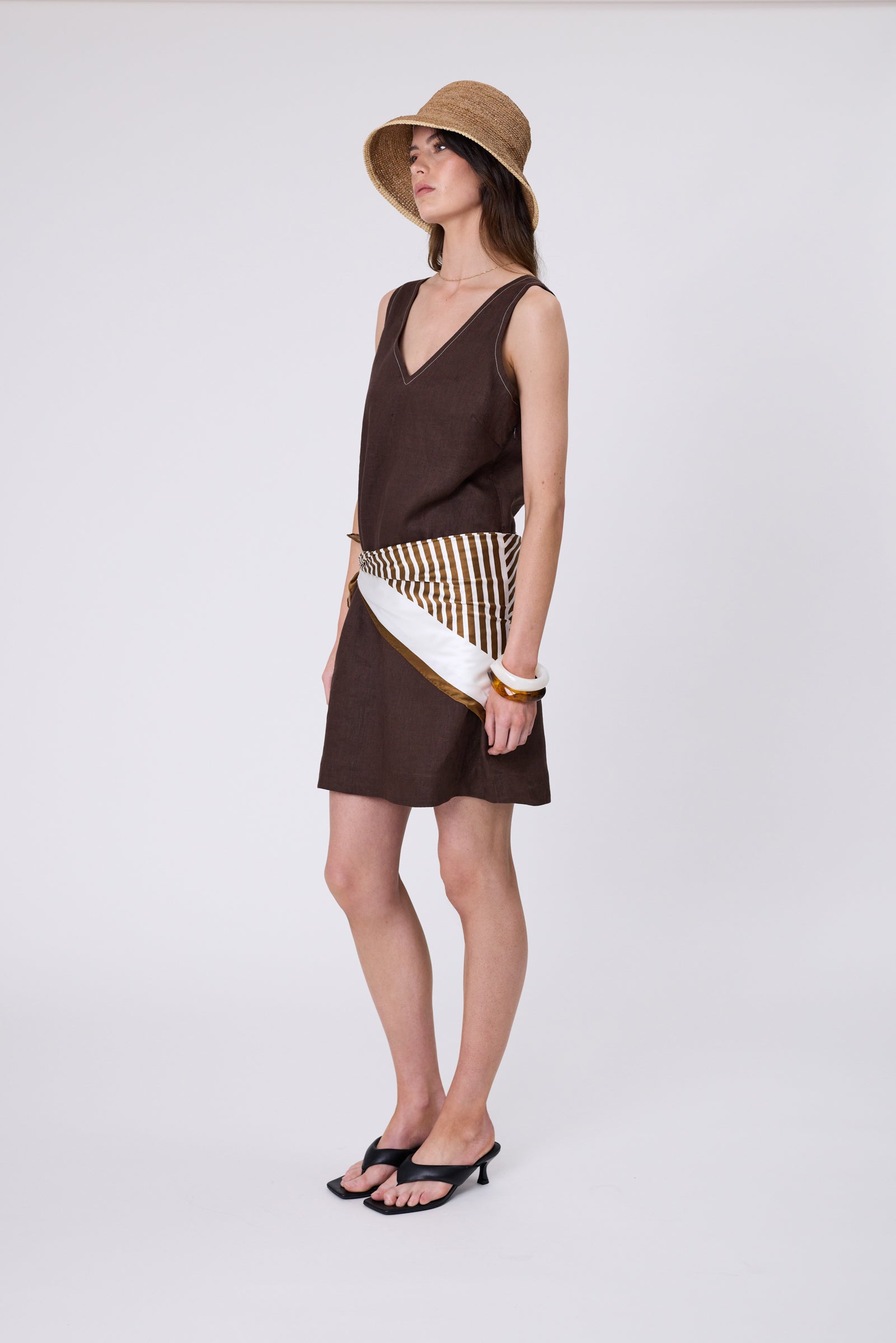 Luna Linen Dress - Carob
