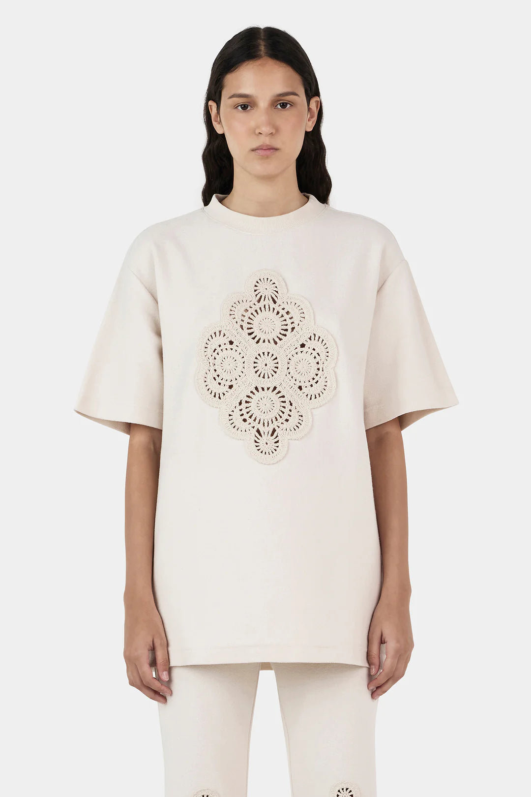 Marley Crochet Shirt - Sandstone