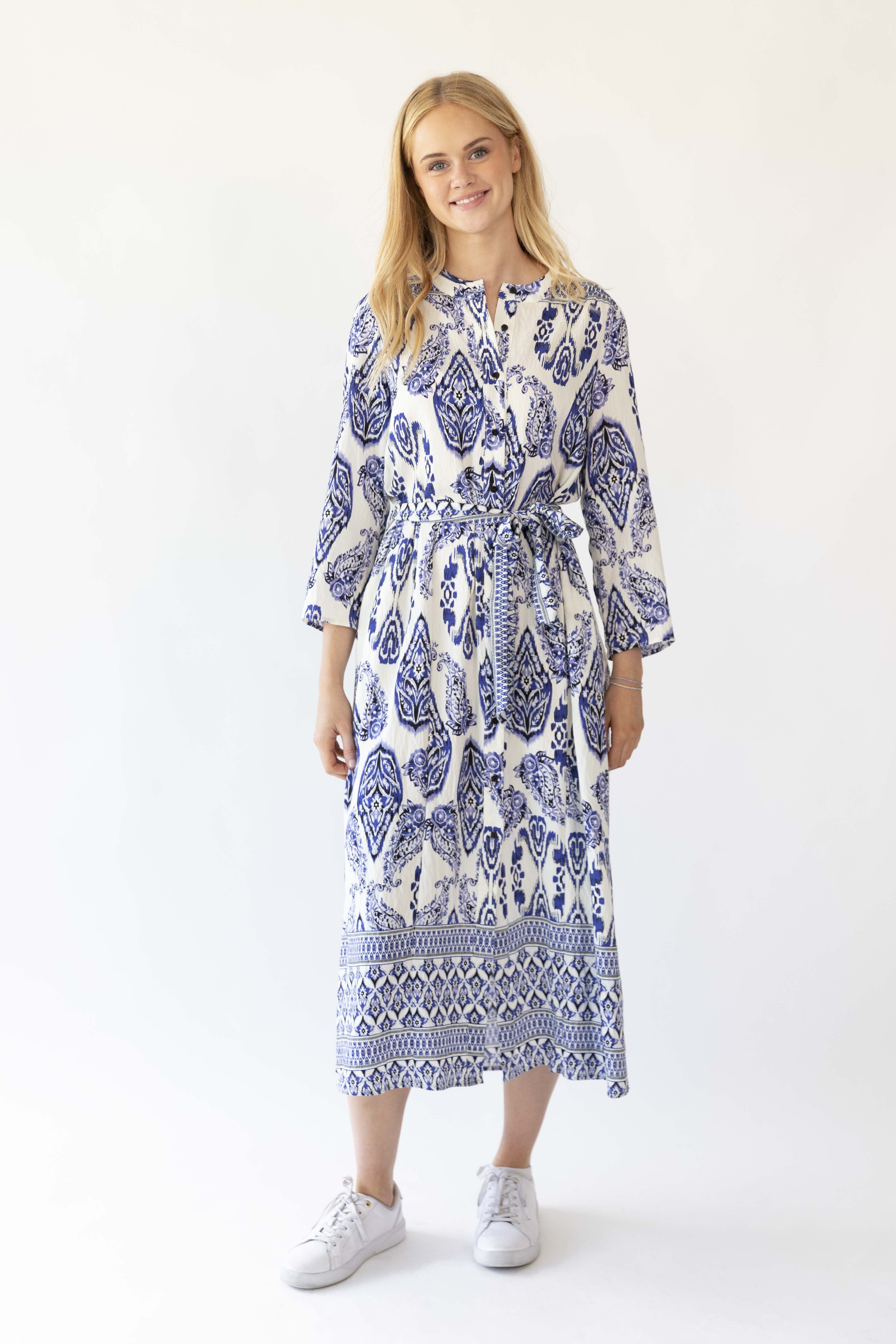 Harper Dress - Blue Paisley