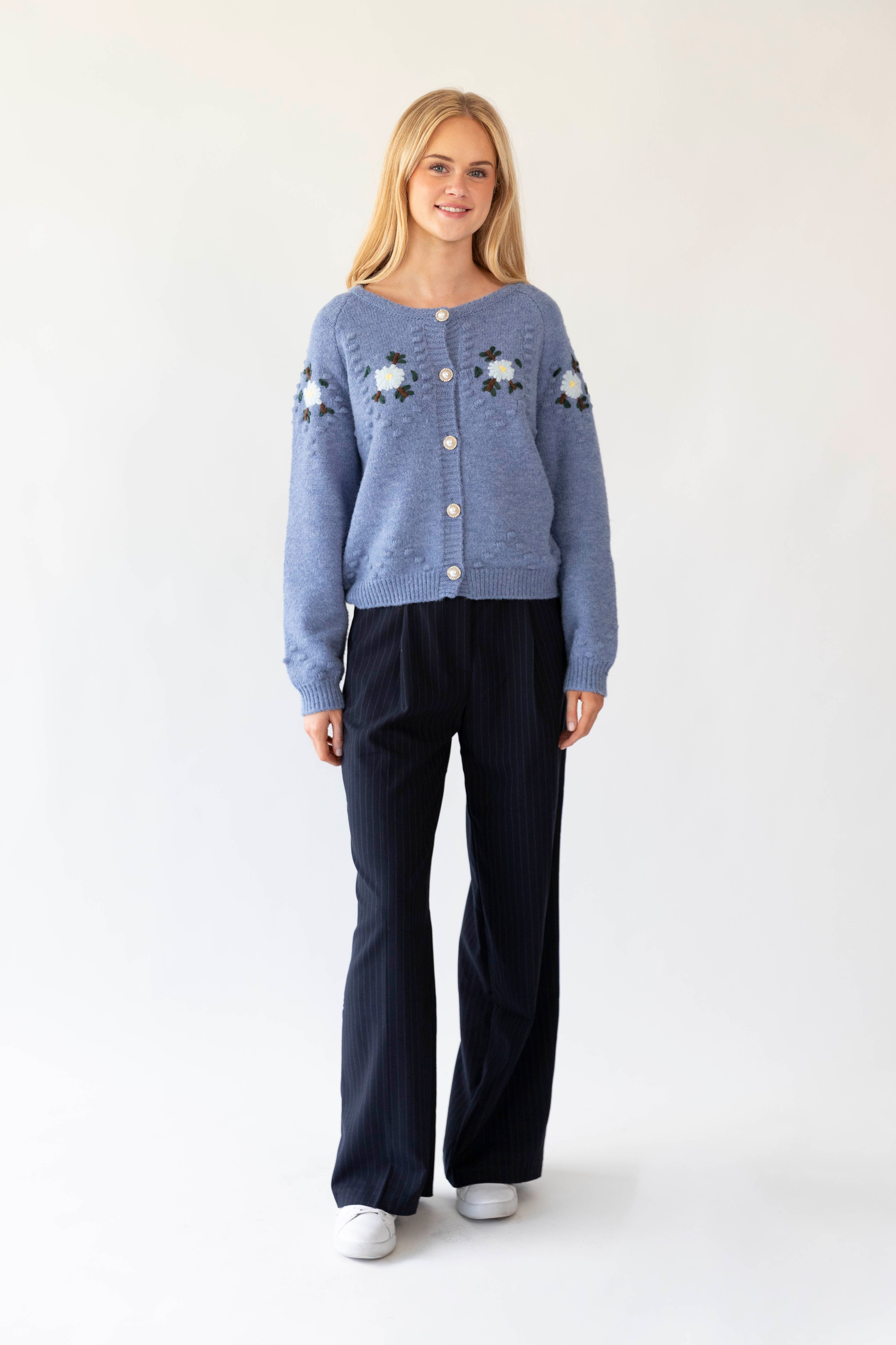 Gracelynn Cardigan - Blue Melange