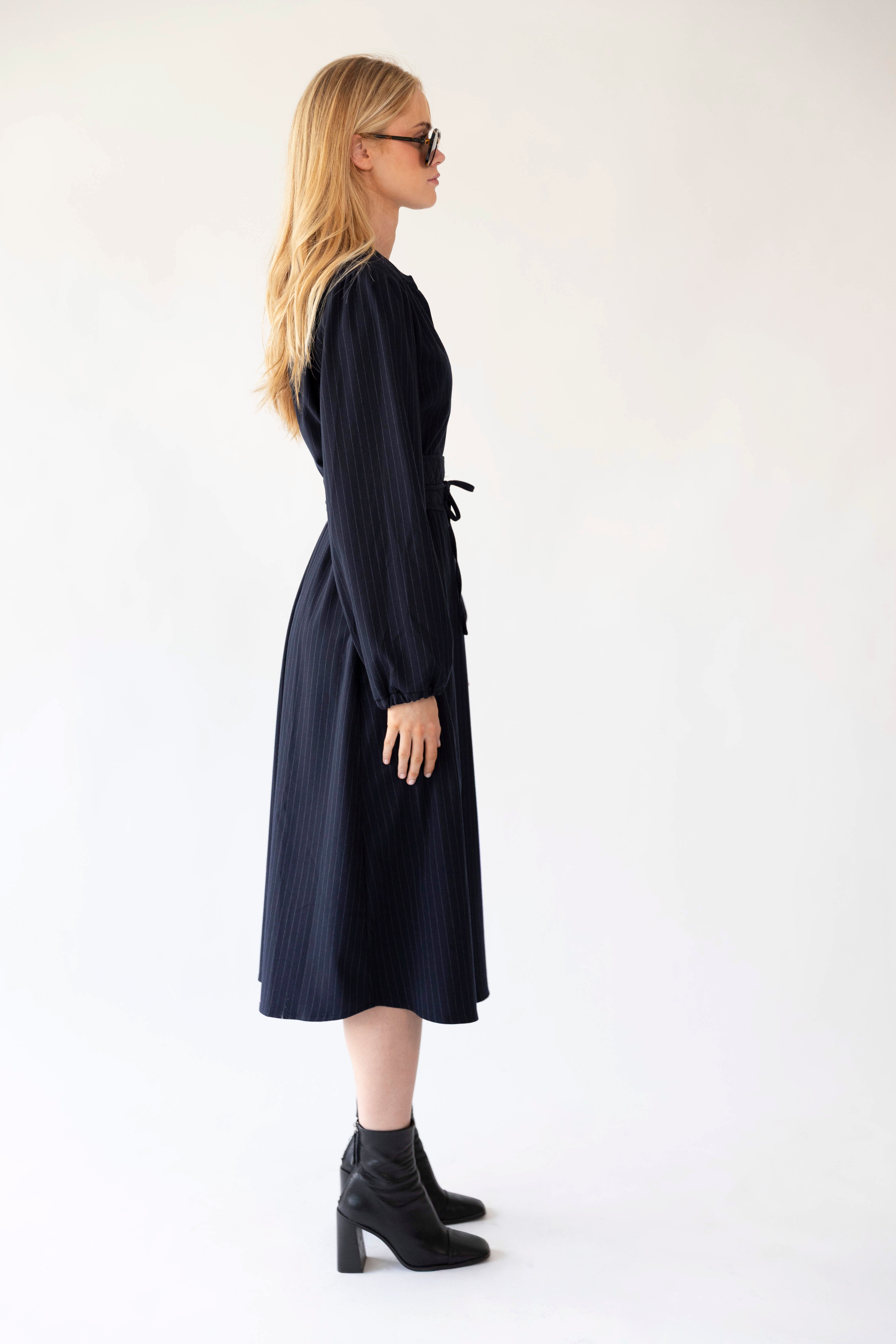 Paris Midi Dress - Dark Navy