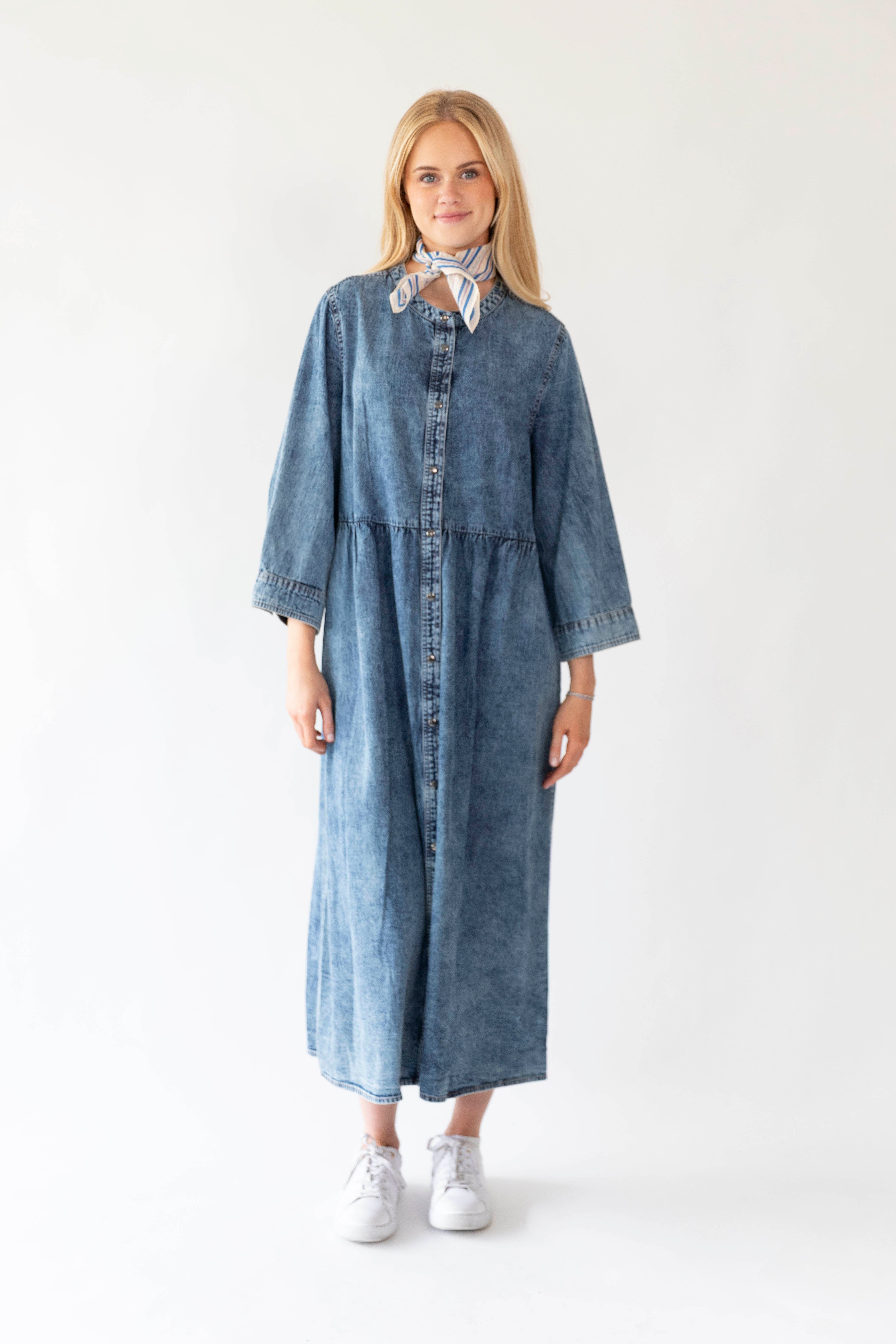 Aliya Dress - Washed Denim