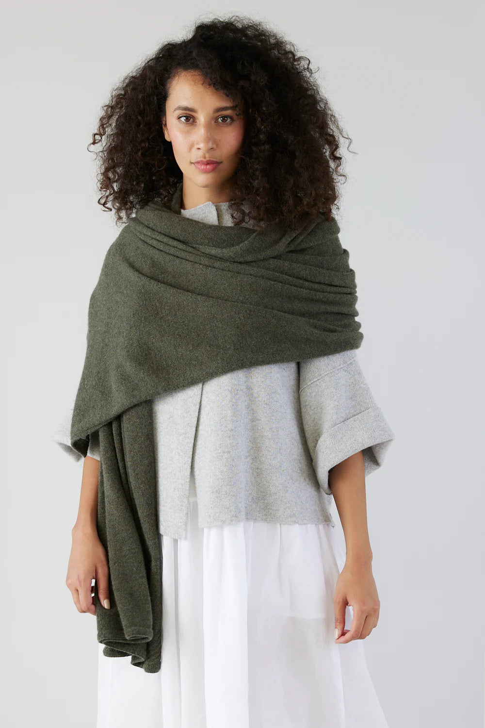 Mia Fratino Pure Cashmere Scarf - Military