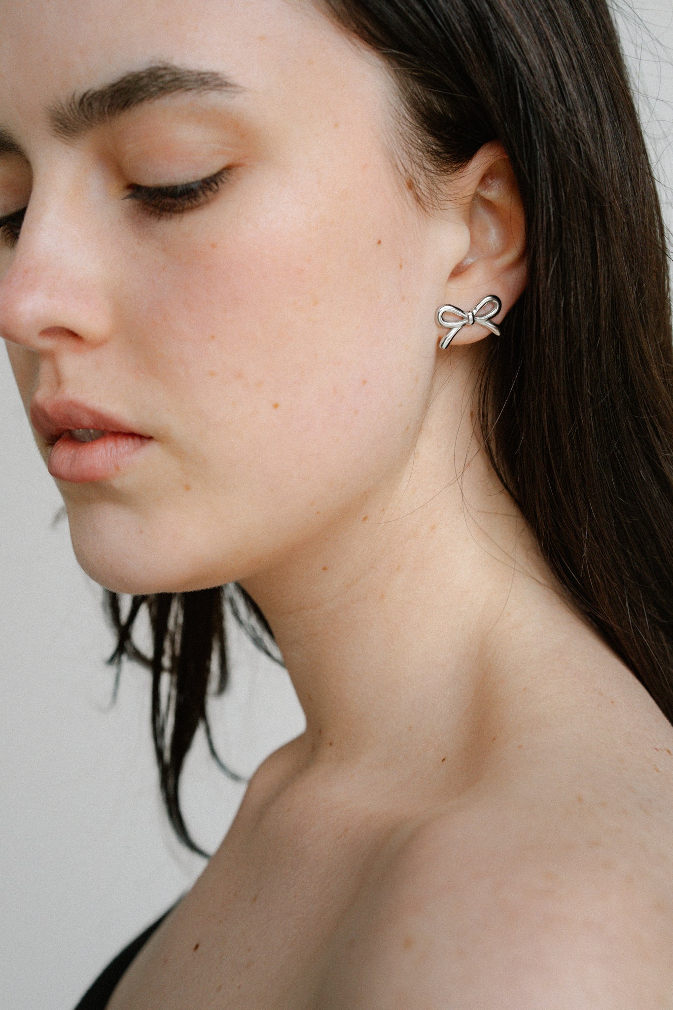 Mini Bow Earrings Medium - Silver