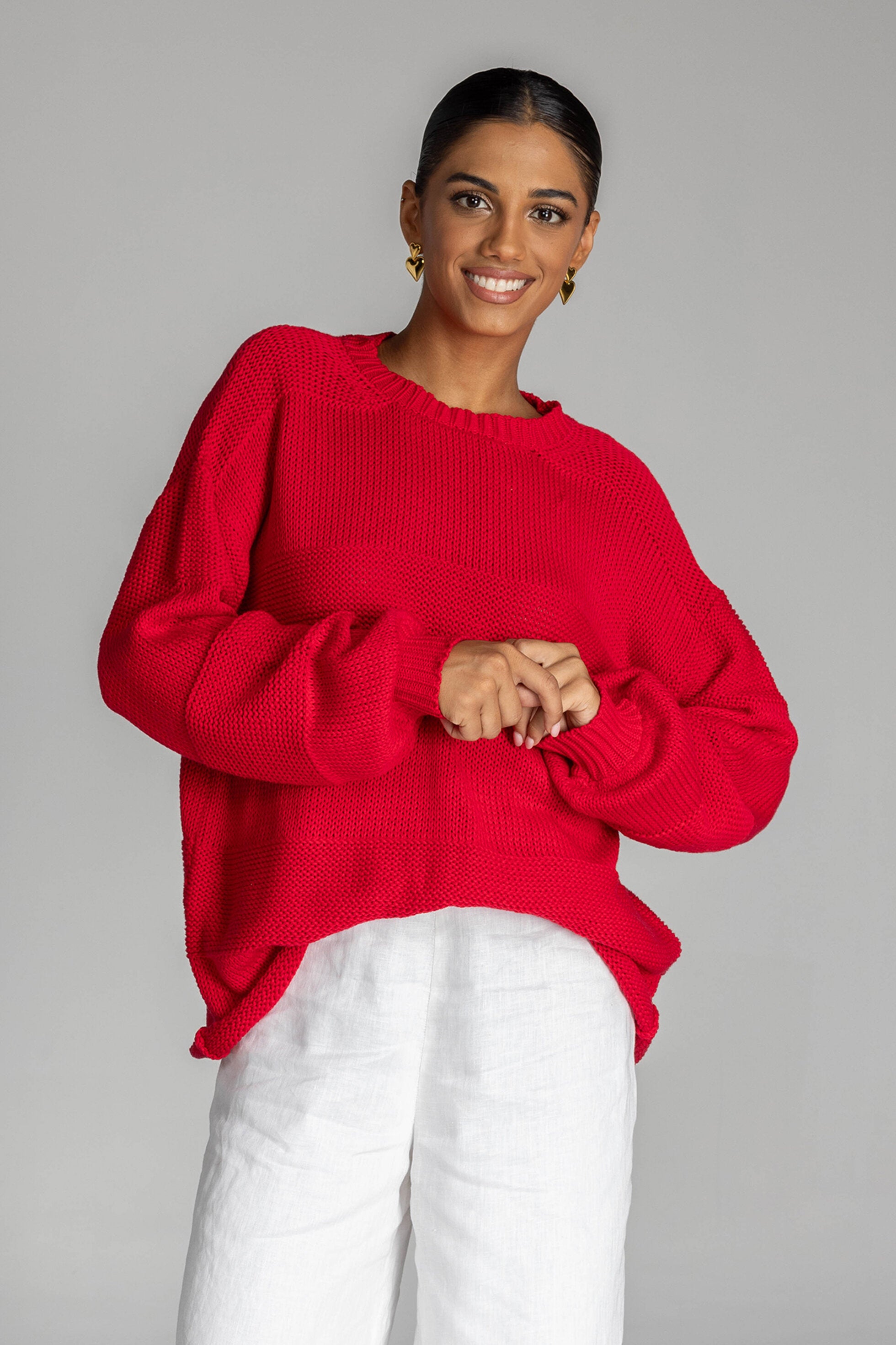 Blak Open My Heart Sweater - Goji Berry Red